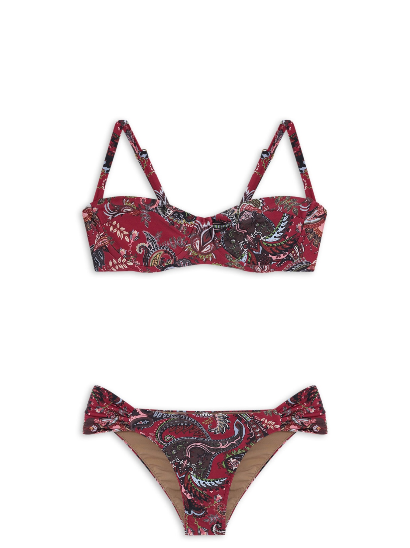  Biquíni Meia Taça Nina Paisley Vermelho Triya