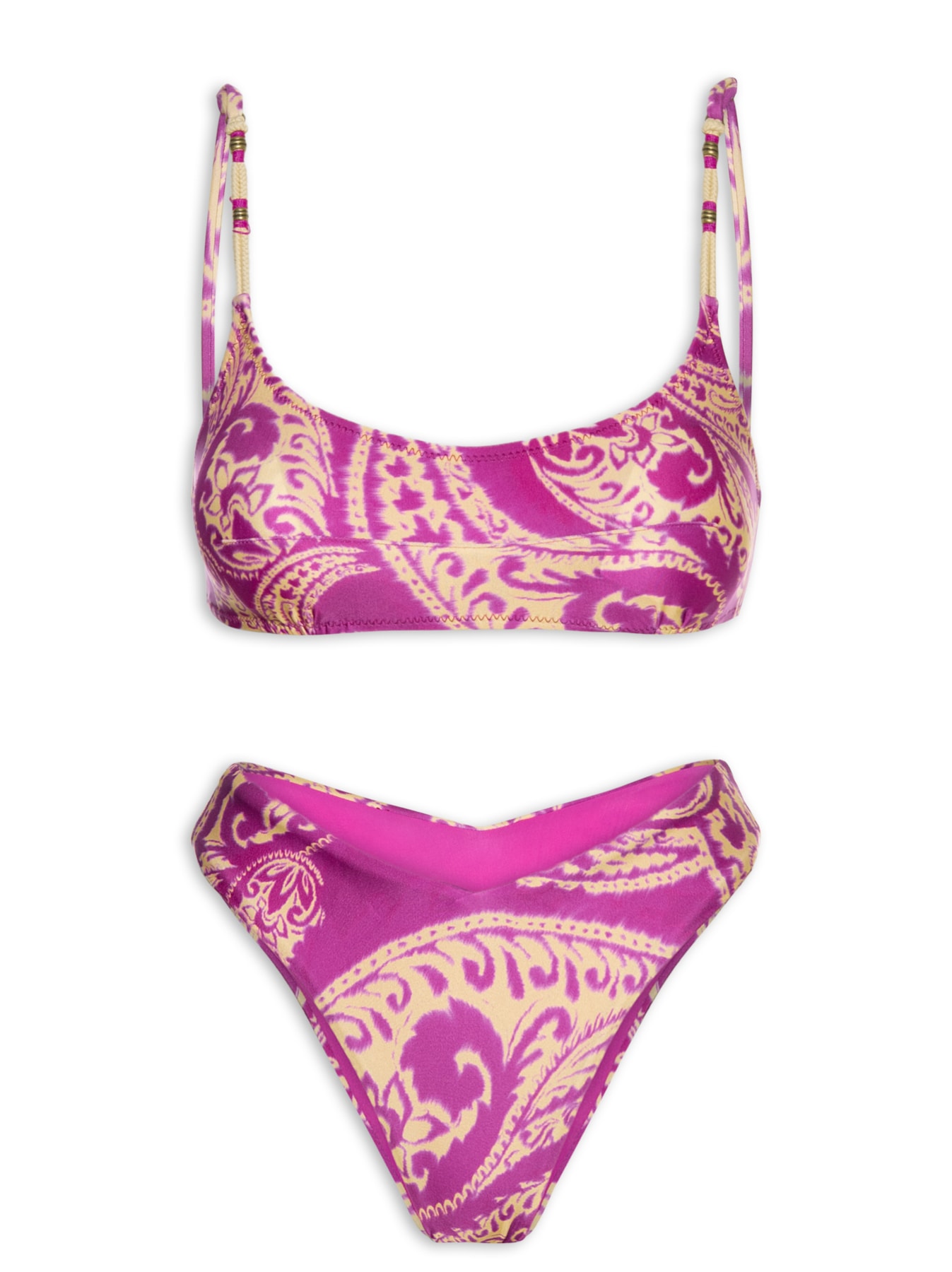 Biquini  Básico Estampado Rosa Cia Marítima