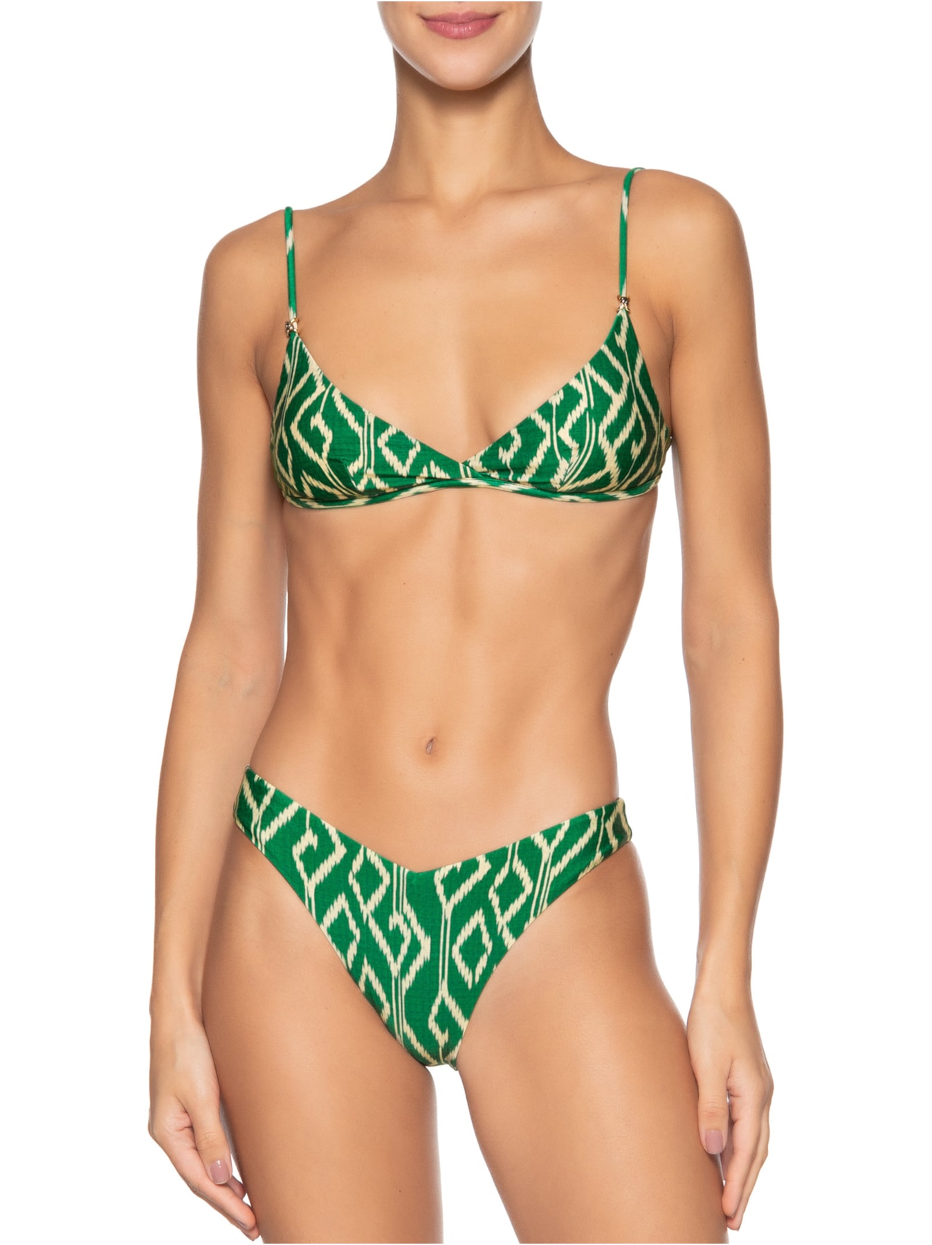 Biquíni Básico Estampado Triângulo Verde Cia Marítima