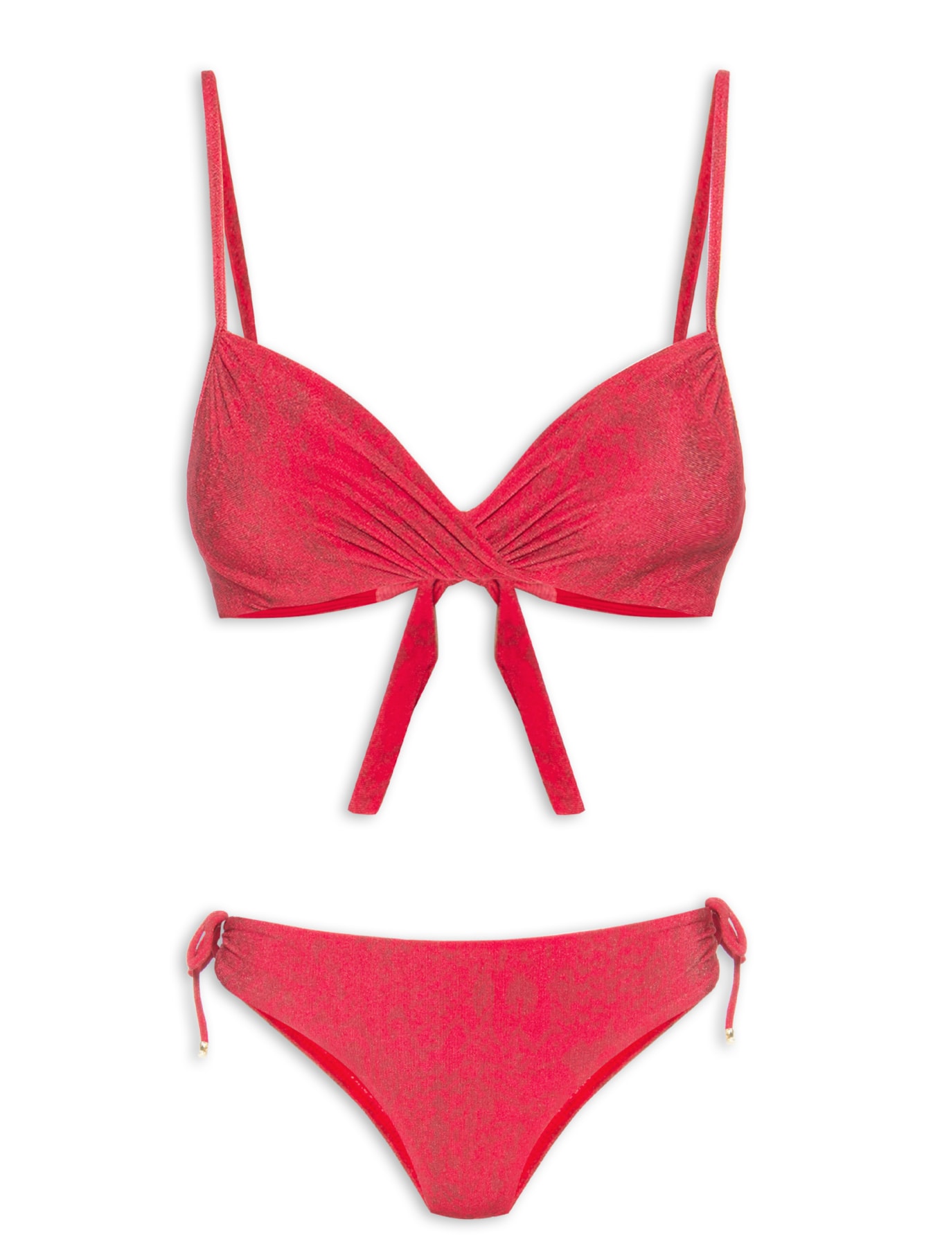 Biquíni Com Textura Meia Taça Estampado Vermelho Cia Marítima