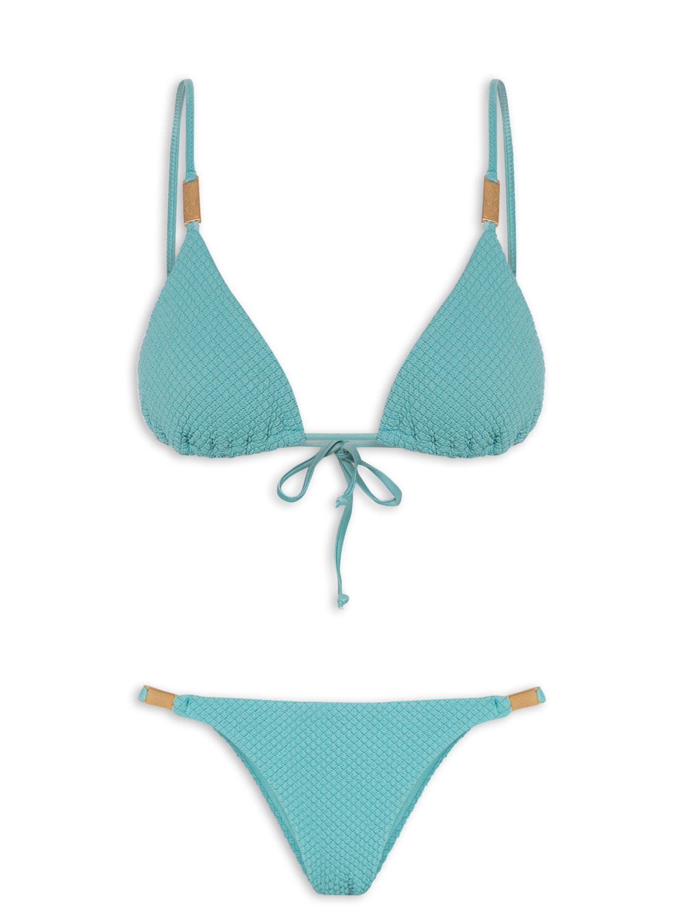 Biquíni Cortininha Com Textura Liso Verde Cia Marítima