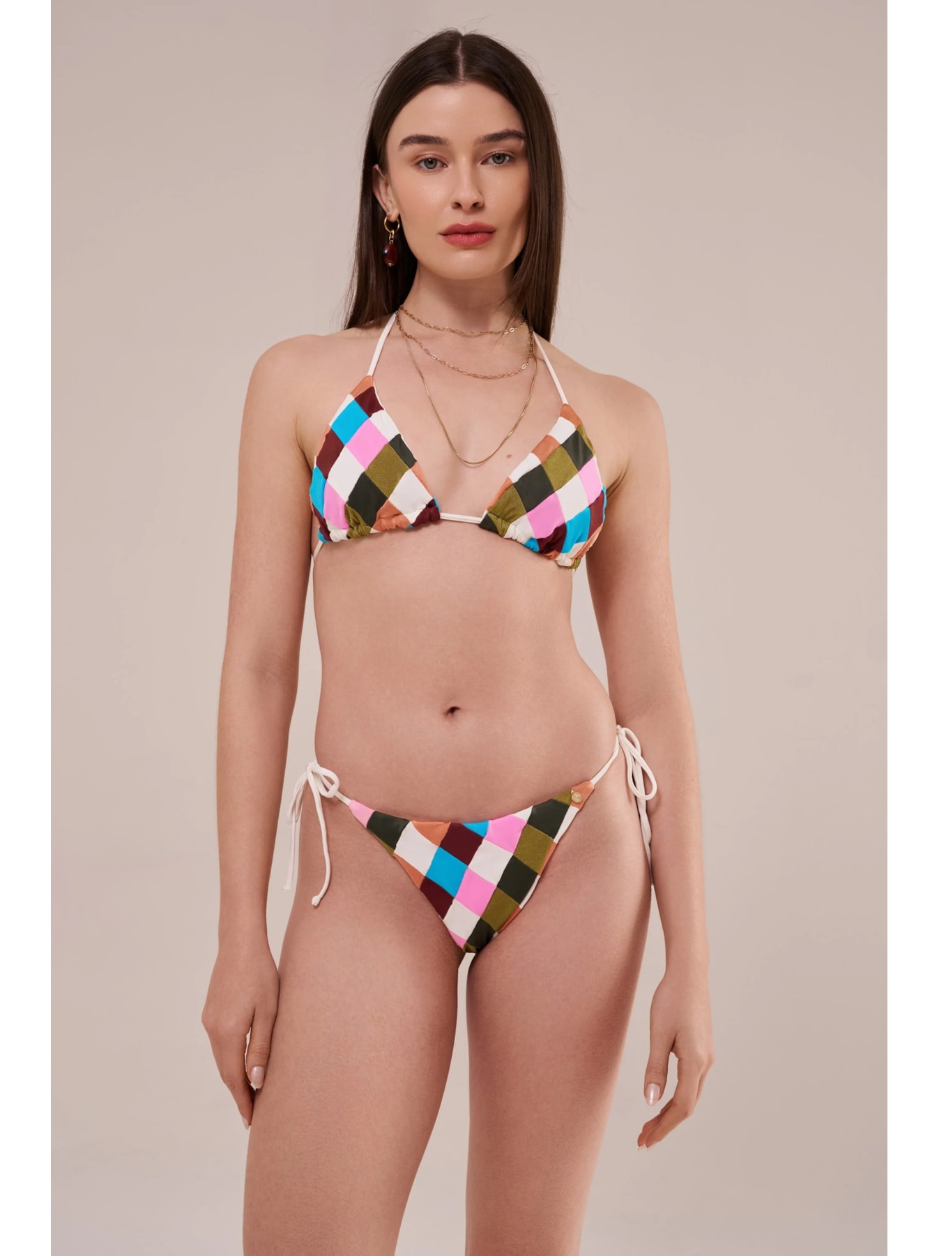 Biquíni Cortininha Gisele Patchwork Rosa Suntime