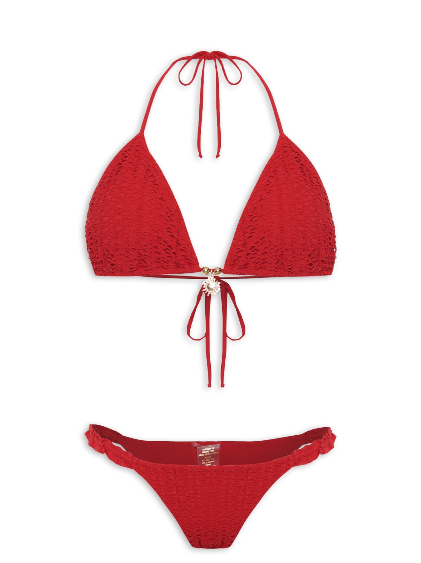 Biquíni Cortininha Halow Pingente Vermelho Triya