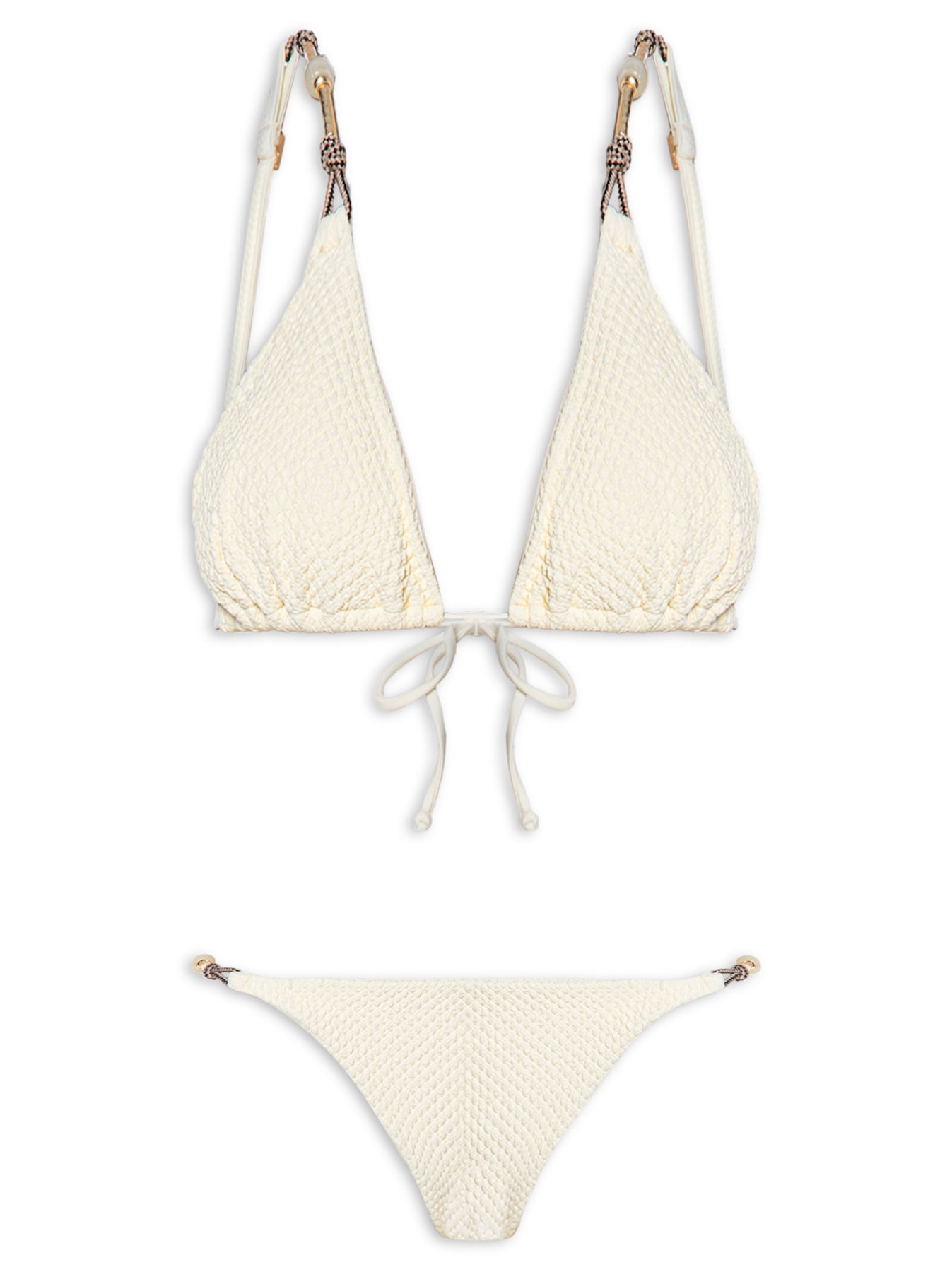 Biquíni Cortininha Liso 21 Off White Cia Marítima