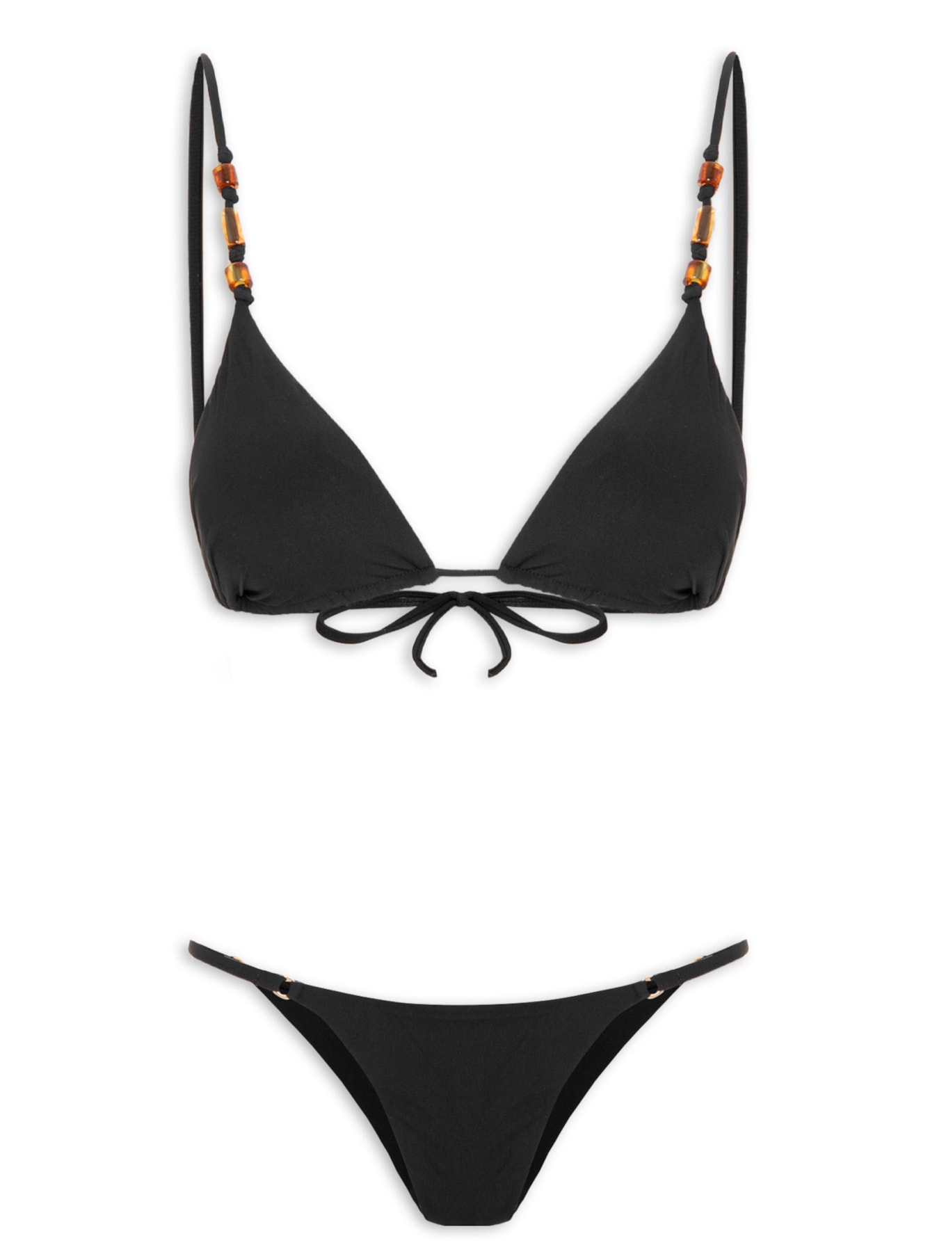 Biquíni Cortininha Liso Aviamentos Preto Cia Marítima