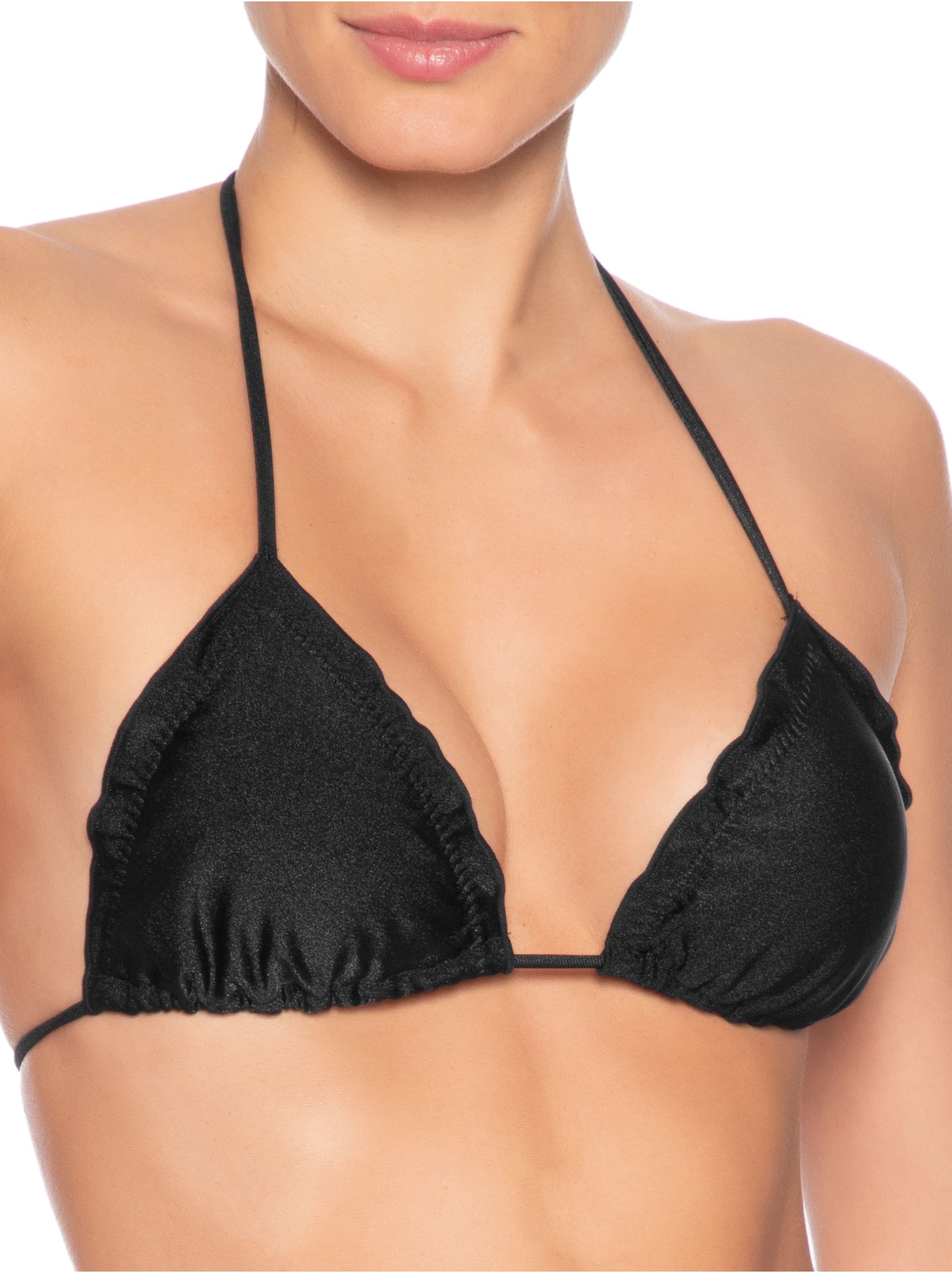 Bíquini Cortininha Ruffle Preto Água Doce