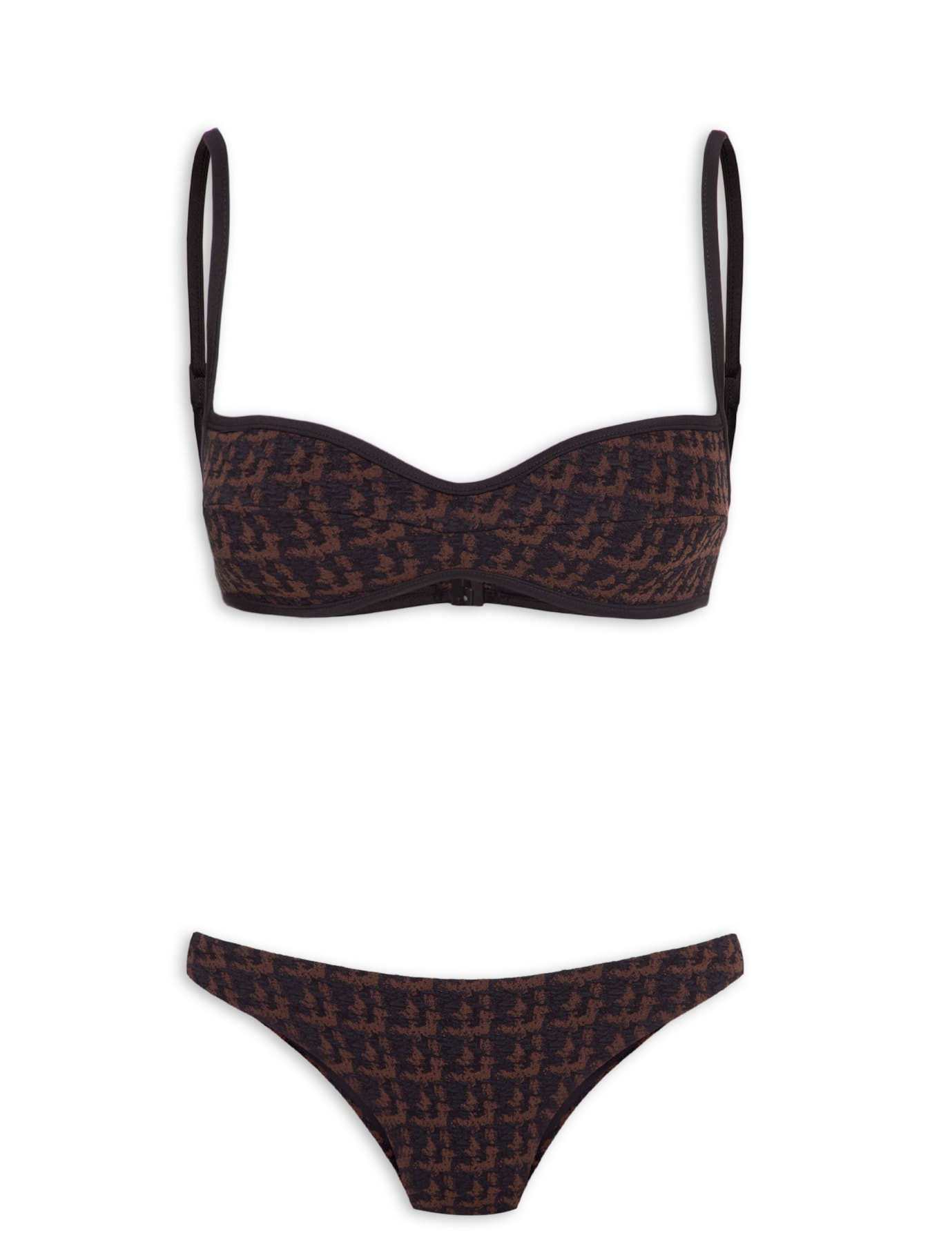 Biquíni Estampada Tweed Preto August Swim