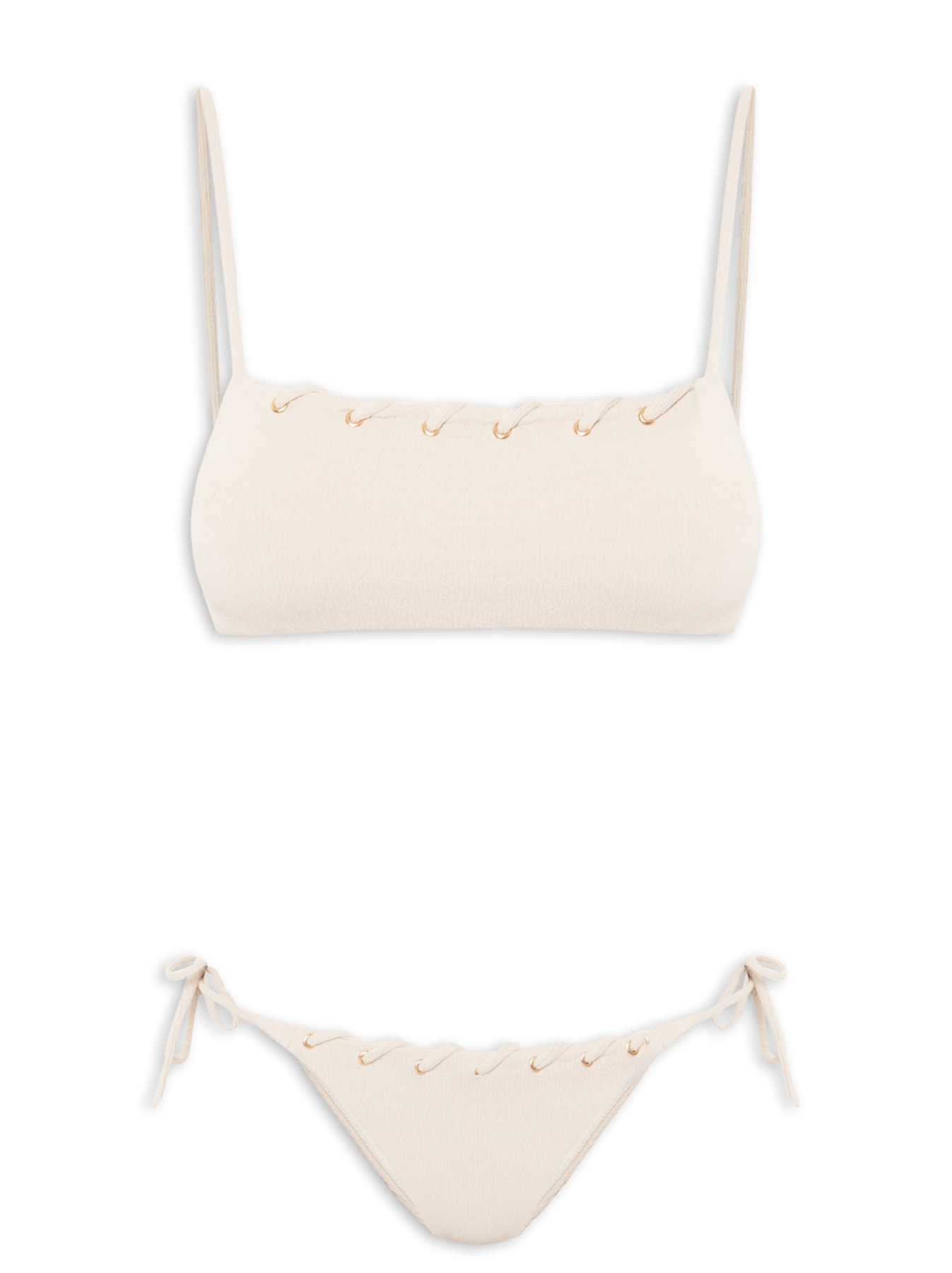 Biquíni Faixa Liso Com Textura Off White Cia Marítima