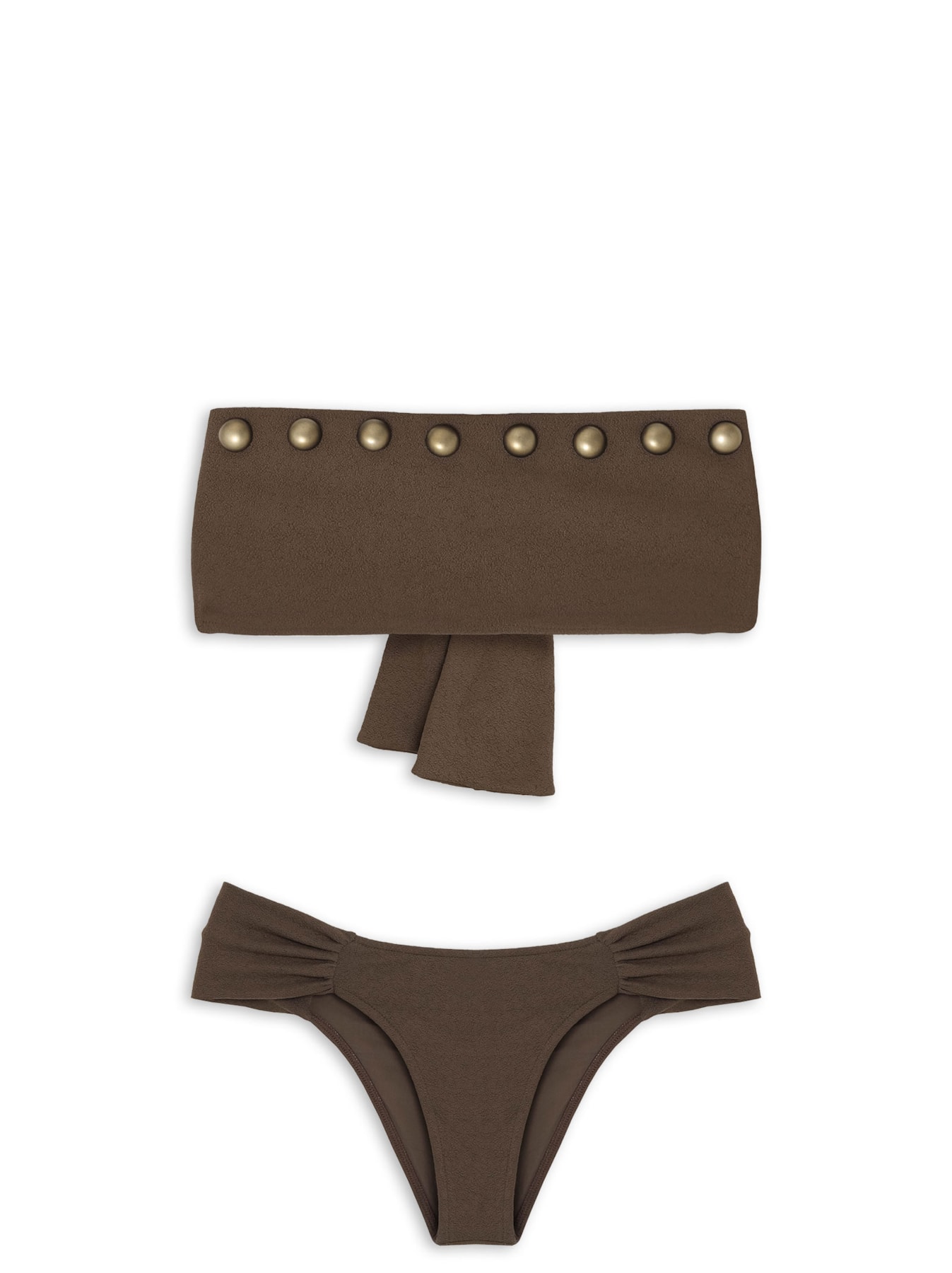 Biquini Faixa Lotus Kitty Marrom Triya