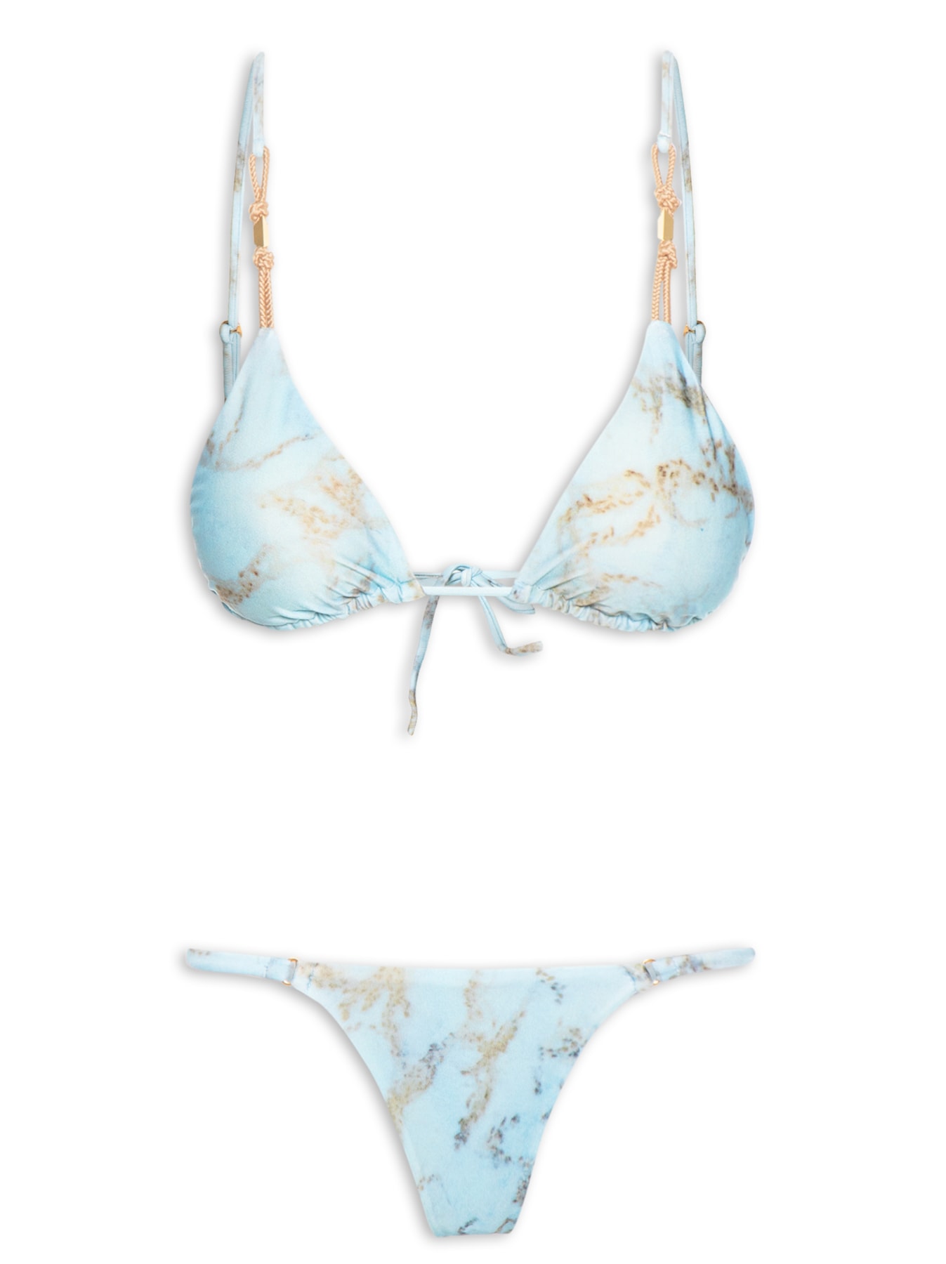 Biquíni Lateral Estreita Estampada Azul Cia Marítima