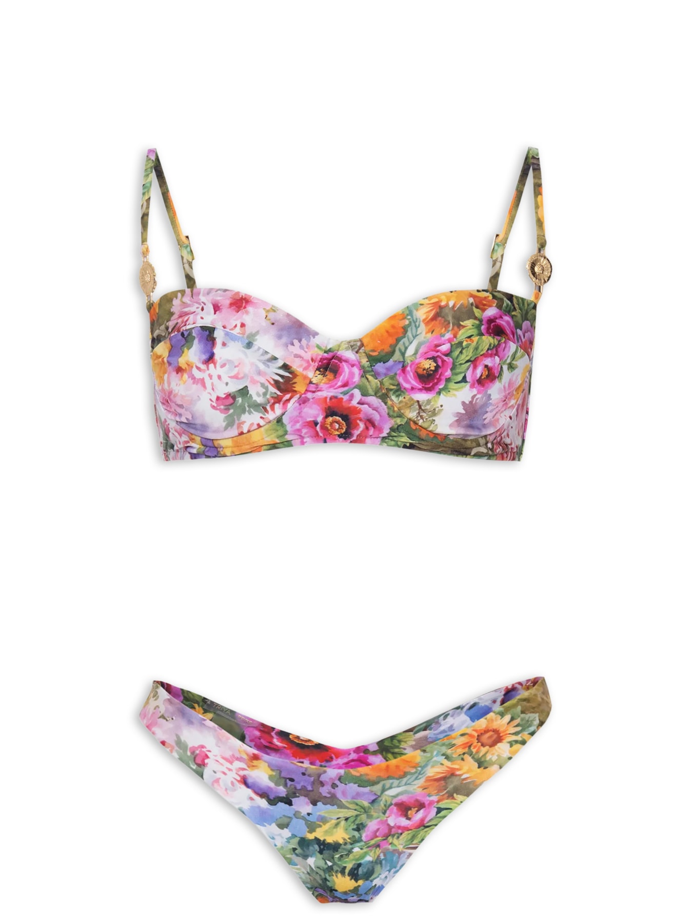 Biquíni Meia Taça Ava Floral Amarelo Triya