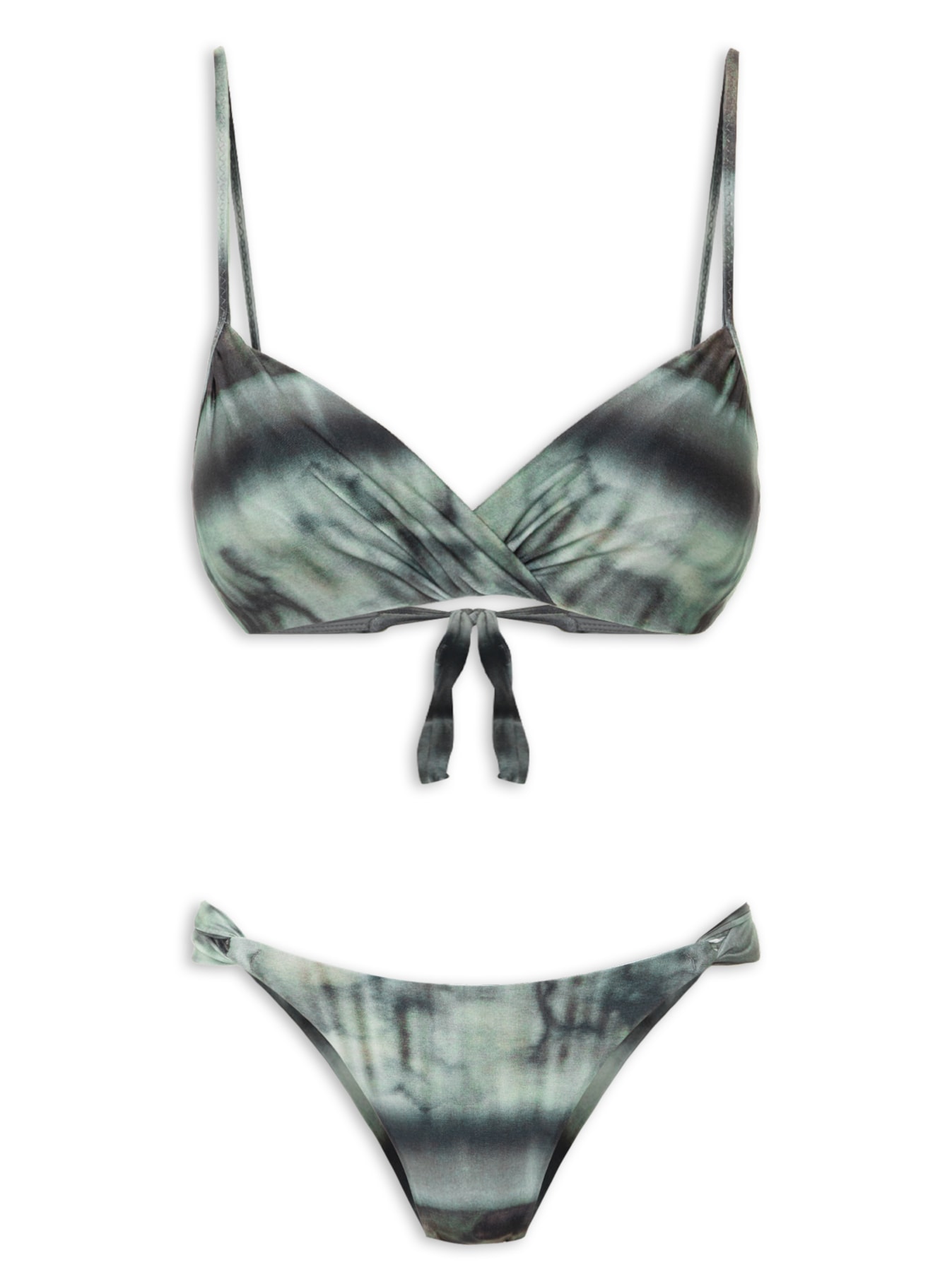 Biquíni Meia Taça Estampado Amarração Preto Cia Marítima