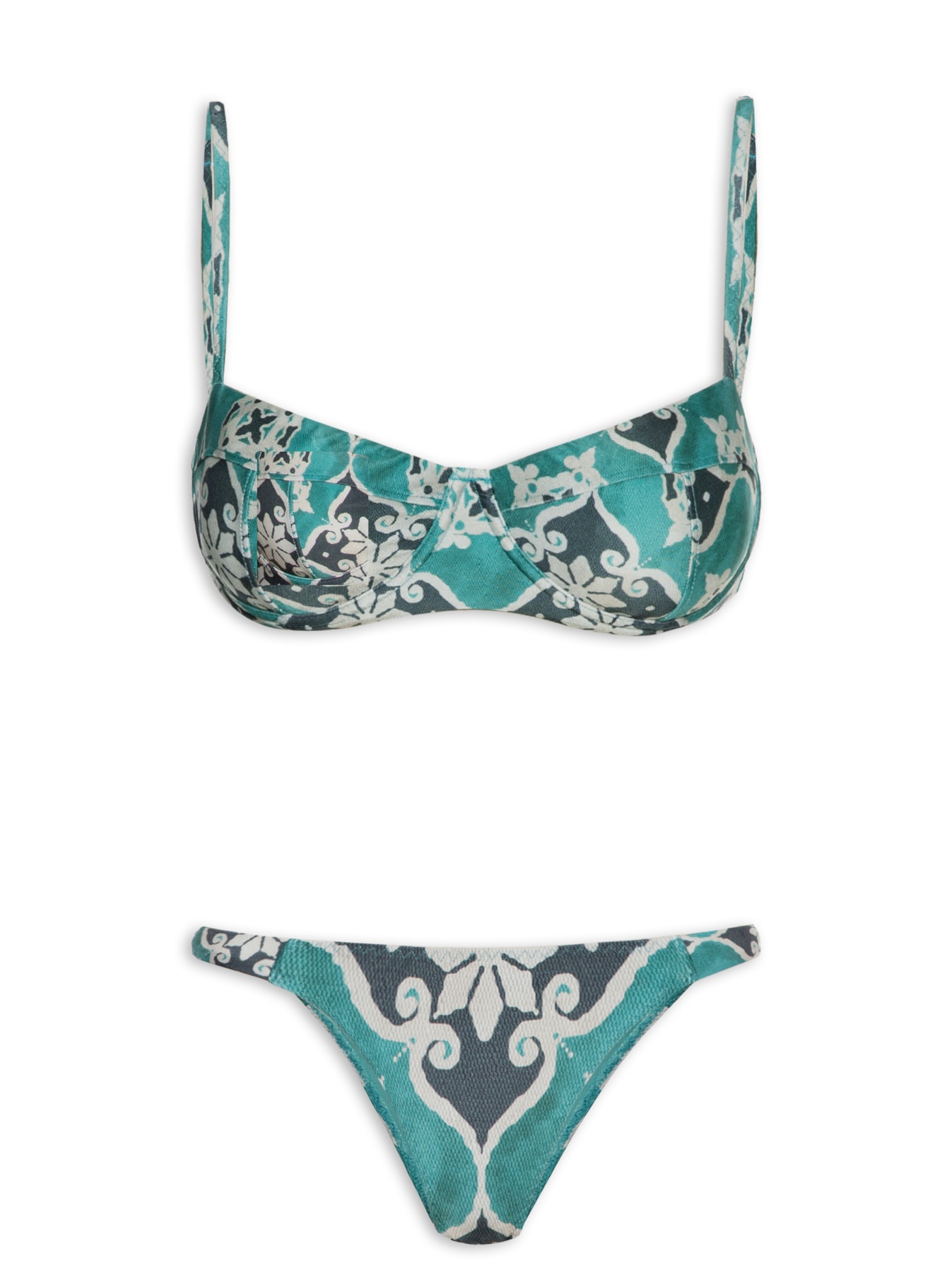  Biquíni Meia Taça Estampado Azul  Cia Marítima