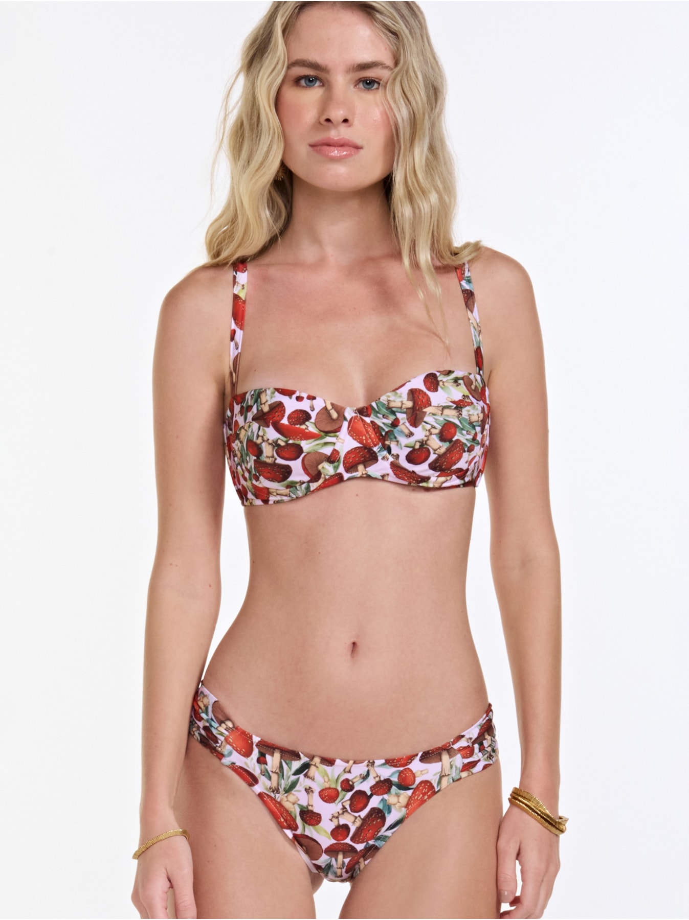 Biquíni Meia Taça Nina Franzido Rosa Triya