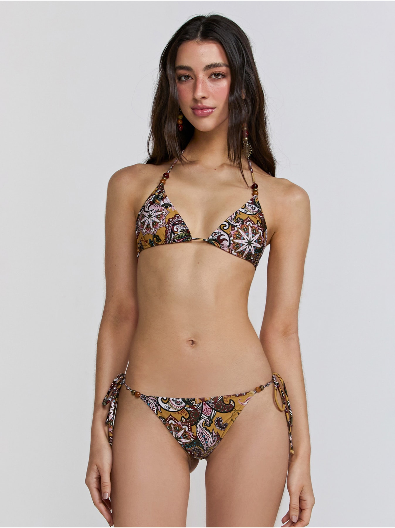 Biquíni Miçanga Cortininha Bela Amarelo Triya