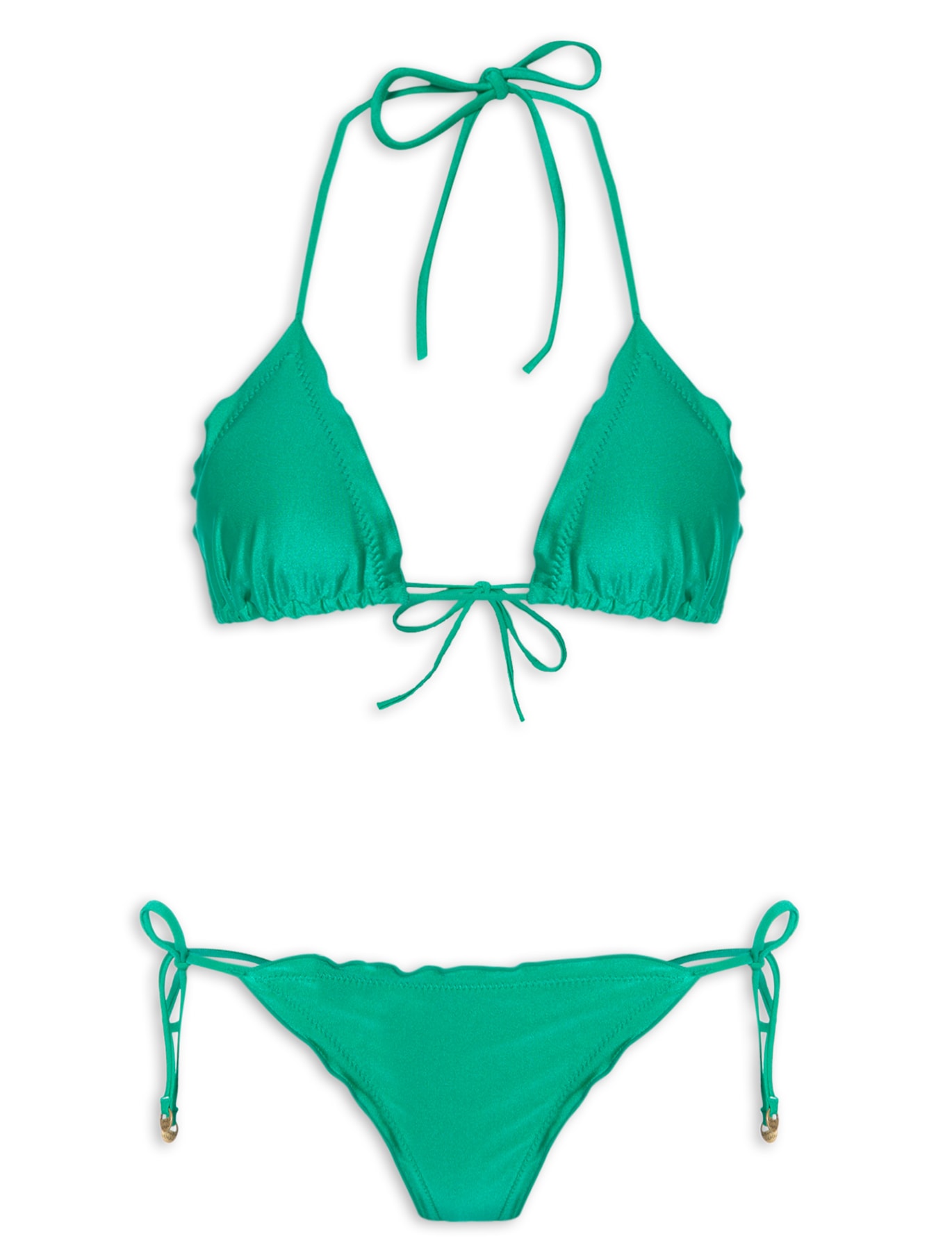 Bíquini Ruffle Liso Verde Água Doce