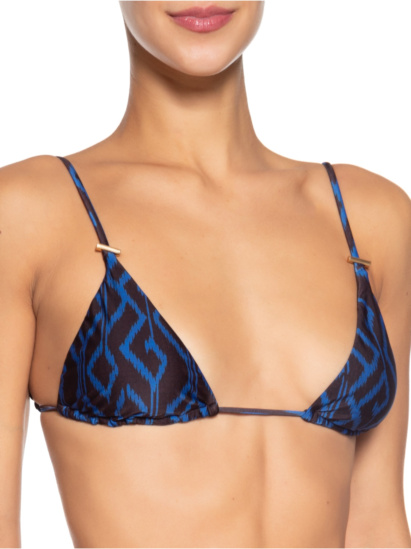 Biquíni Tanga Amarradinho Estampado Metalizado Azul Cia Marítima