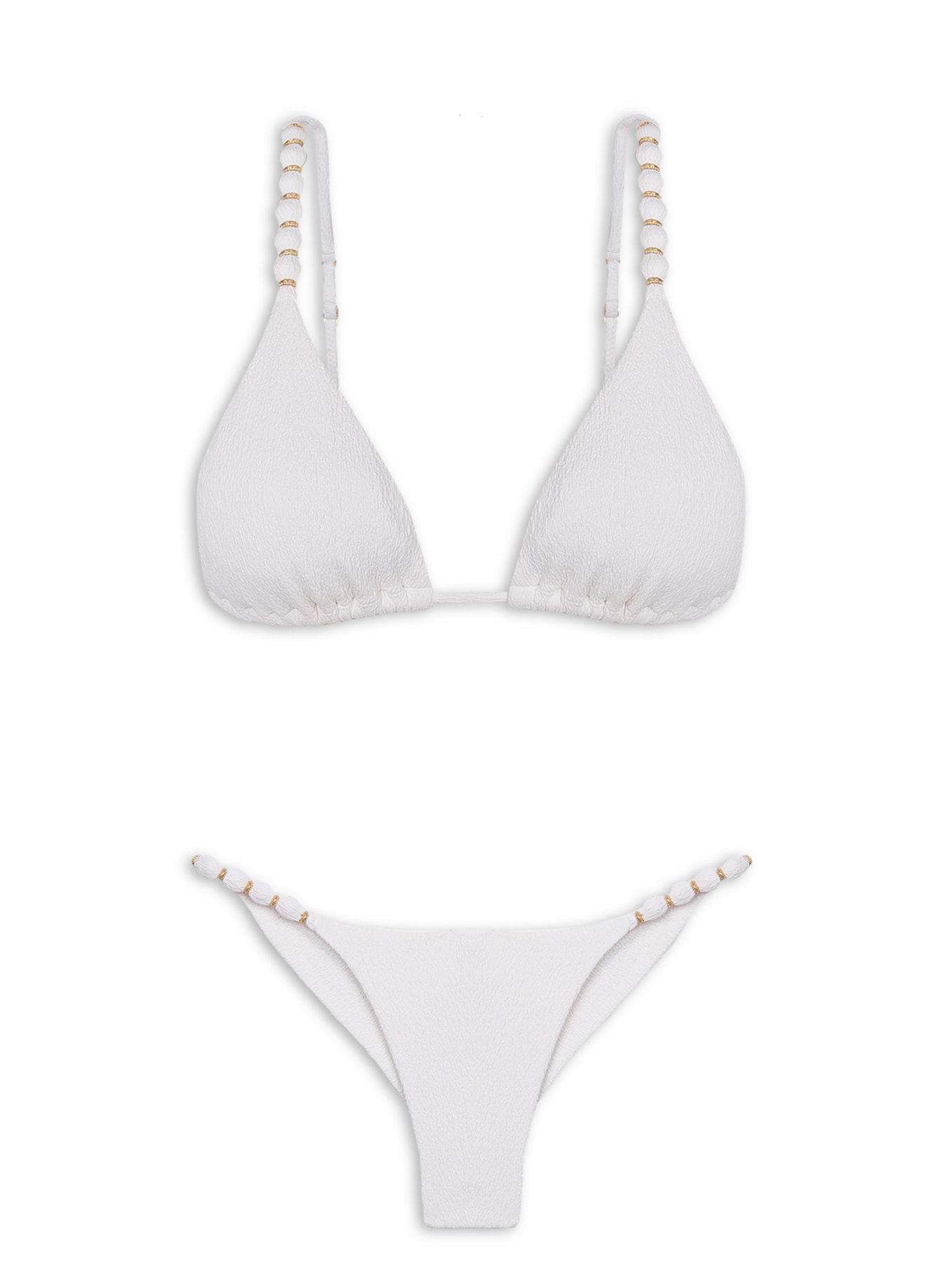 Biquíni Tri Paralelo Beads Branco Vix