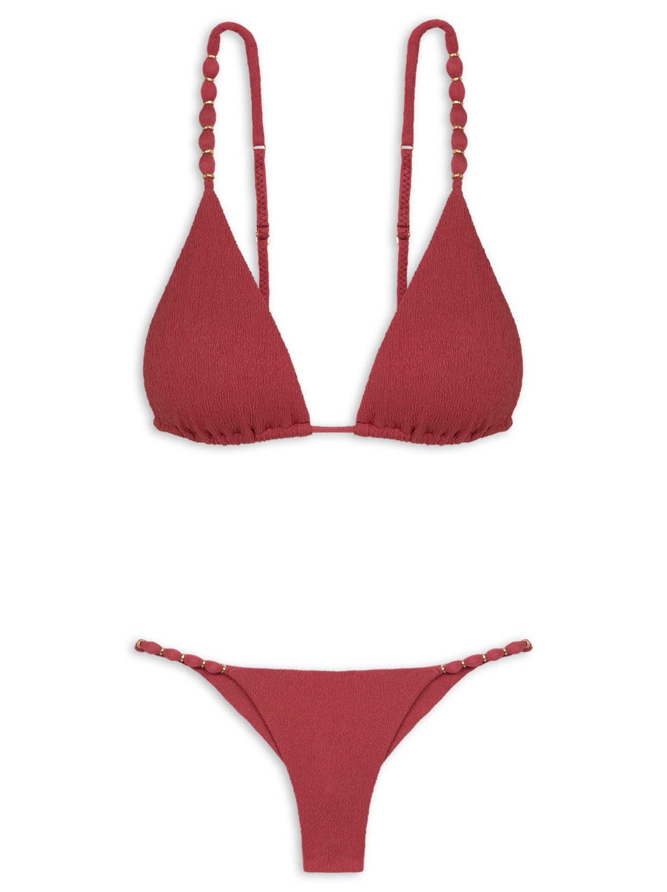 Biquíni Tri Paralelo Beads Esferas Vermelho Vix