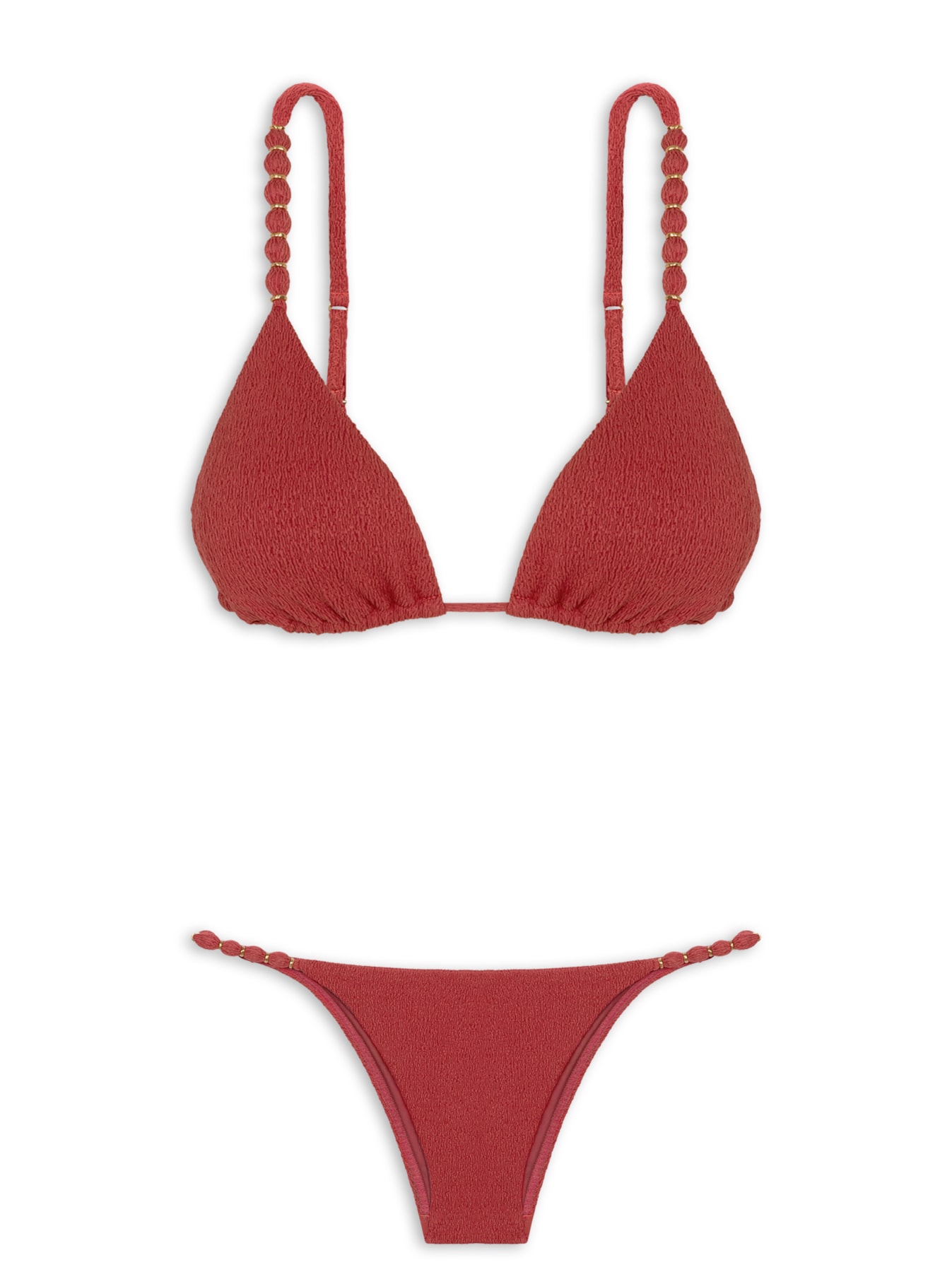 Biquíni Tri Paralelo Beads Vermelho Vix
