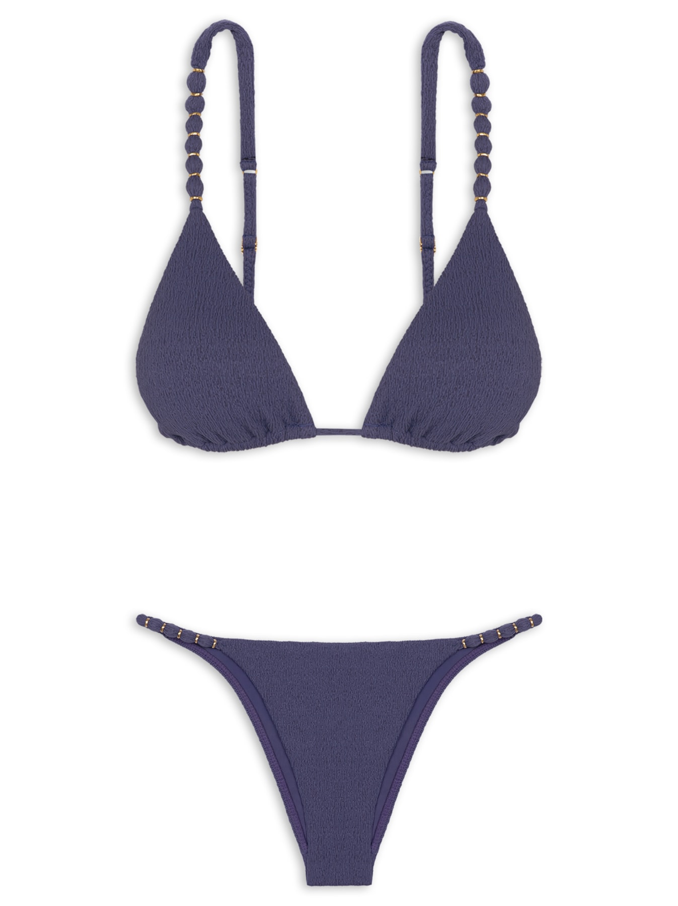 Biquíni Triangulo Paralelo Beads  Azul Vix