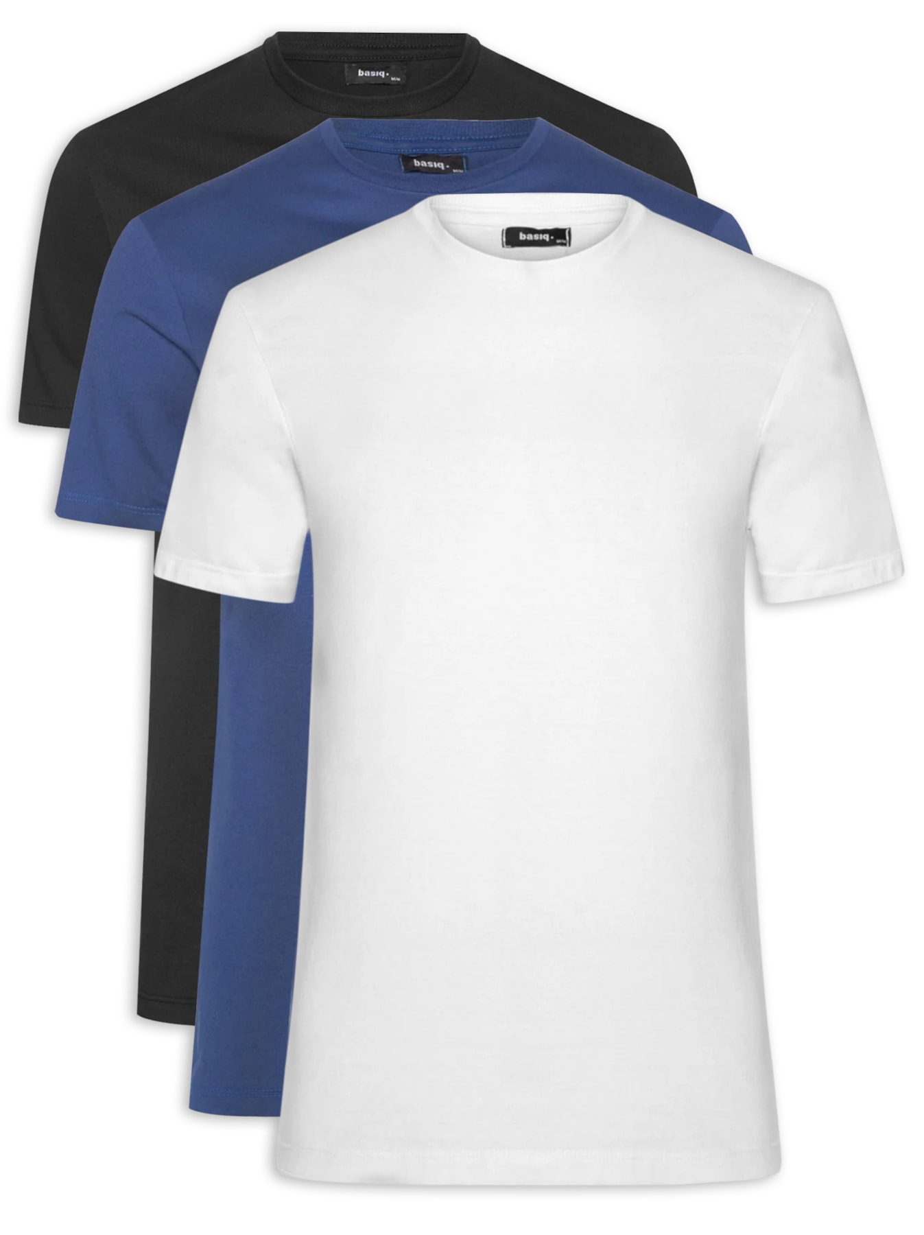 Kit De Camiseta Masculina Básica Modelo Slim 3 Peças, Basiq Men