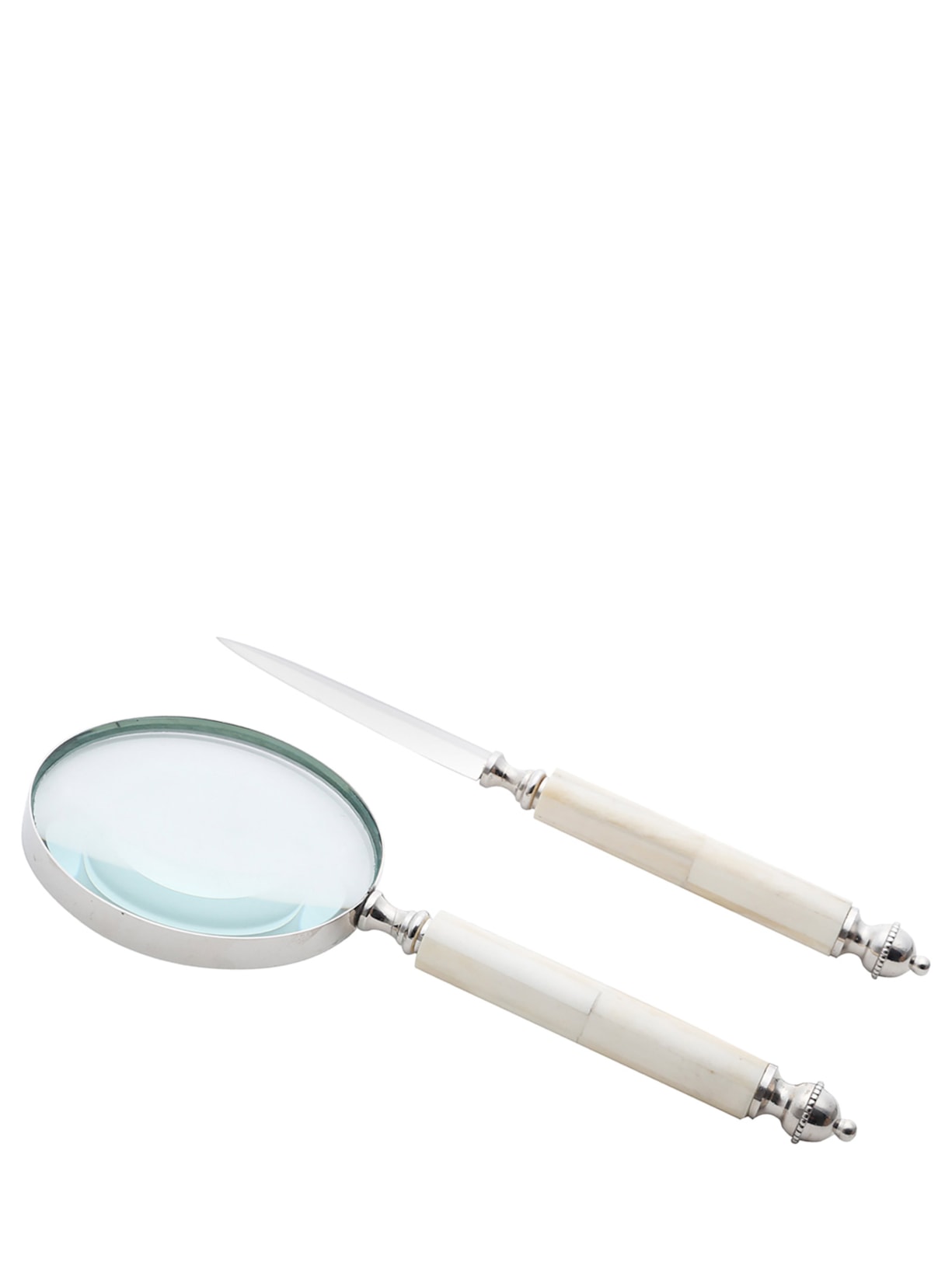 Abridor De Carta E Lupa Aço Inox - Prata