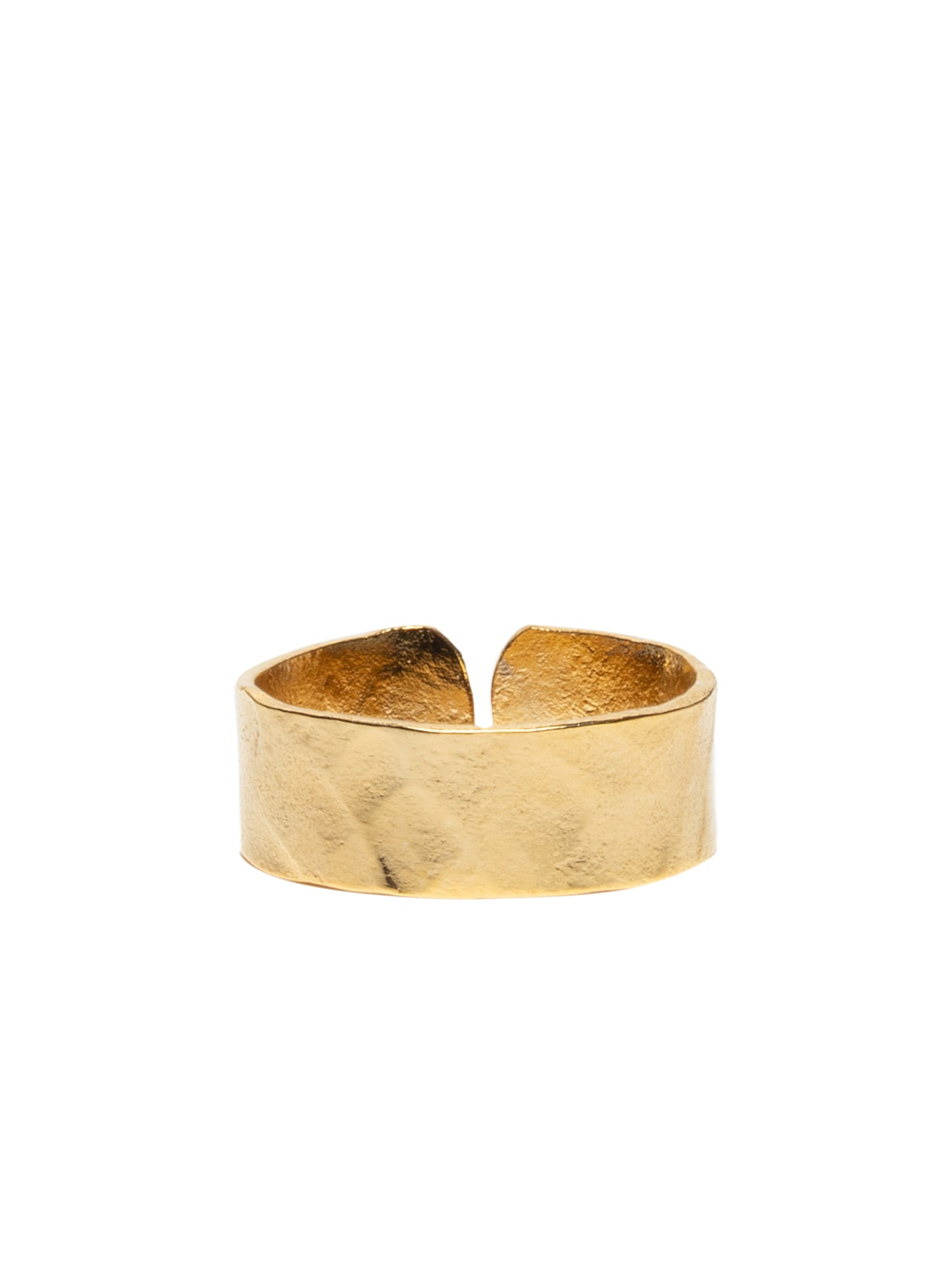 Anel Chapa Martelado Reg - Dourado