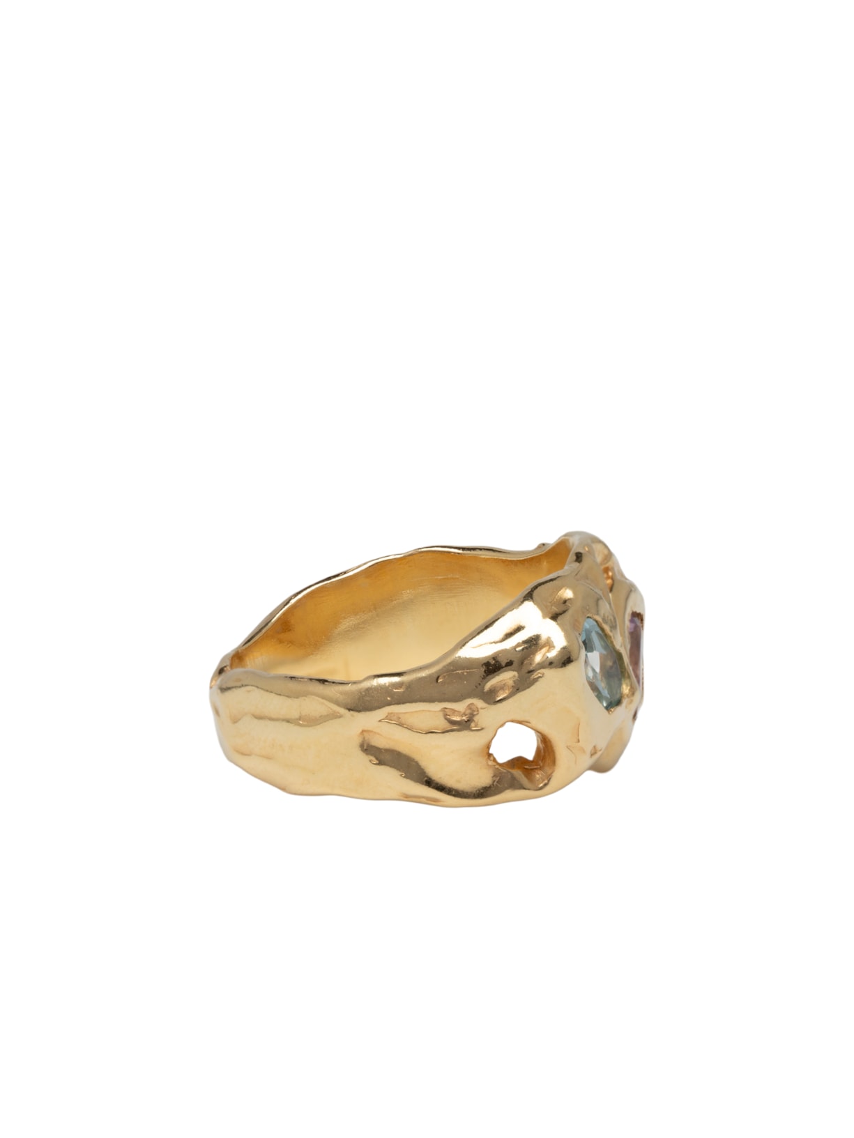 Anel Feminino Art Déco – Dourado Fenda Jewellery