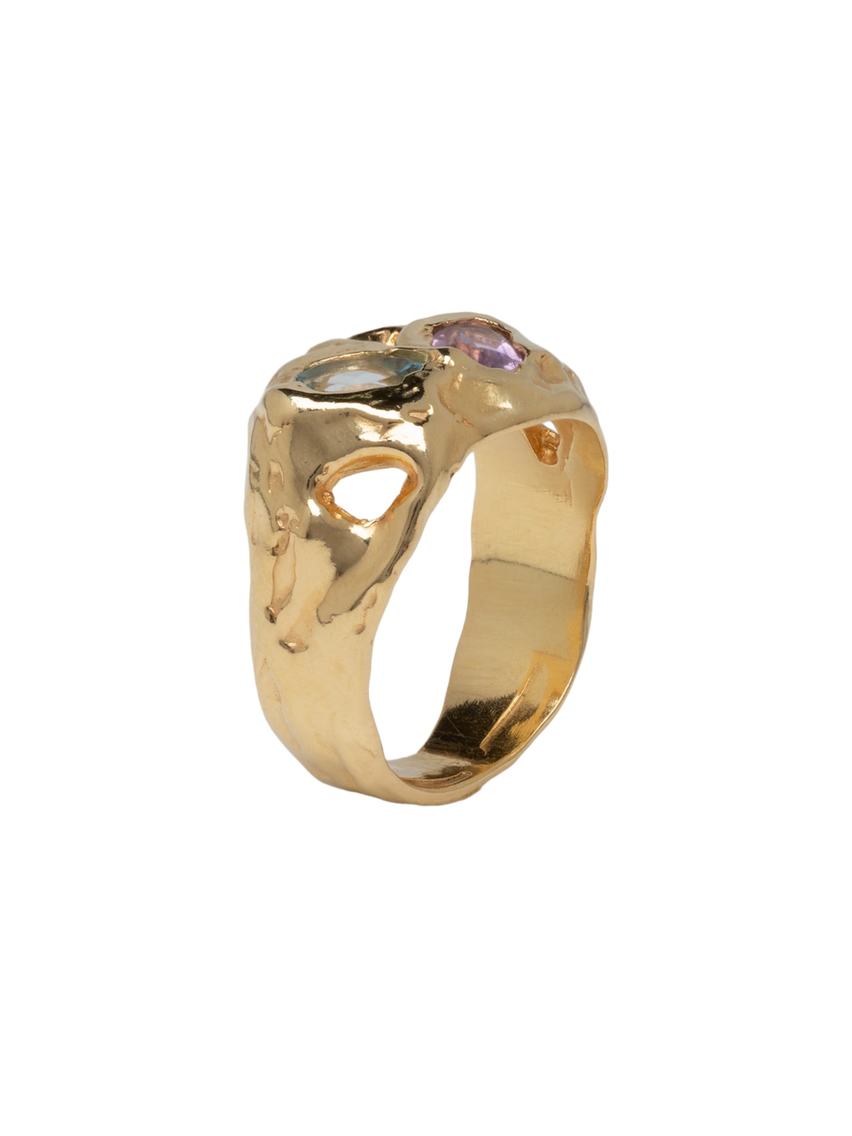 Anel Feminino Art Déco – Dourado Fenda Jewellery