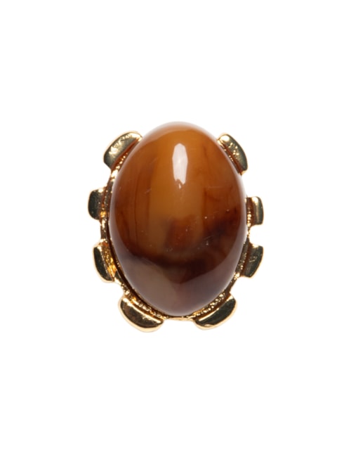 Anel Feminino Com Pedra - Marrom