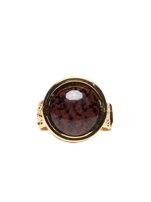 Anel Feminino Redondo Com Pedra - Preto
