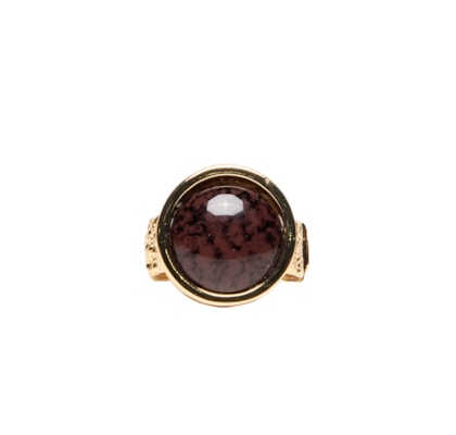 Anel Feminino Redondo Com Pedra - Preto