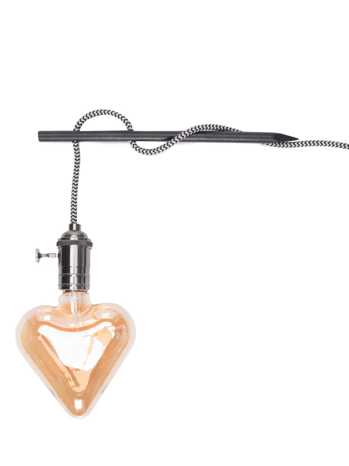 Arandela Meu Coração Fio Bicolor - Preto