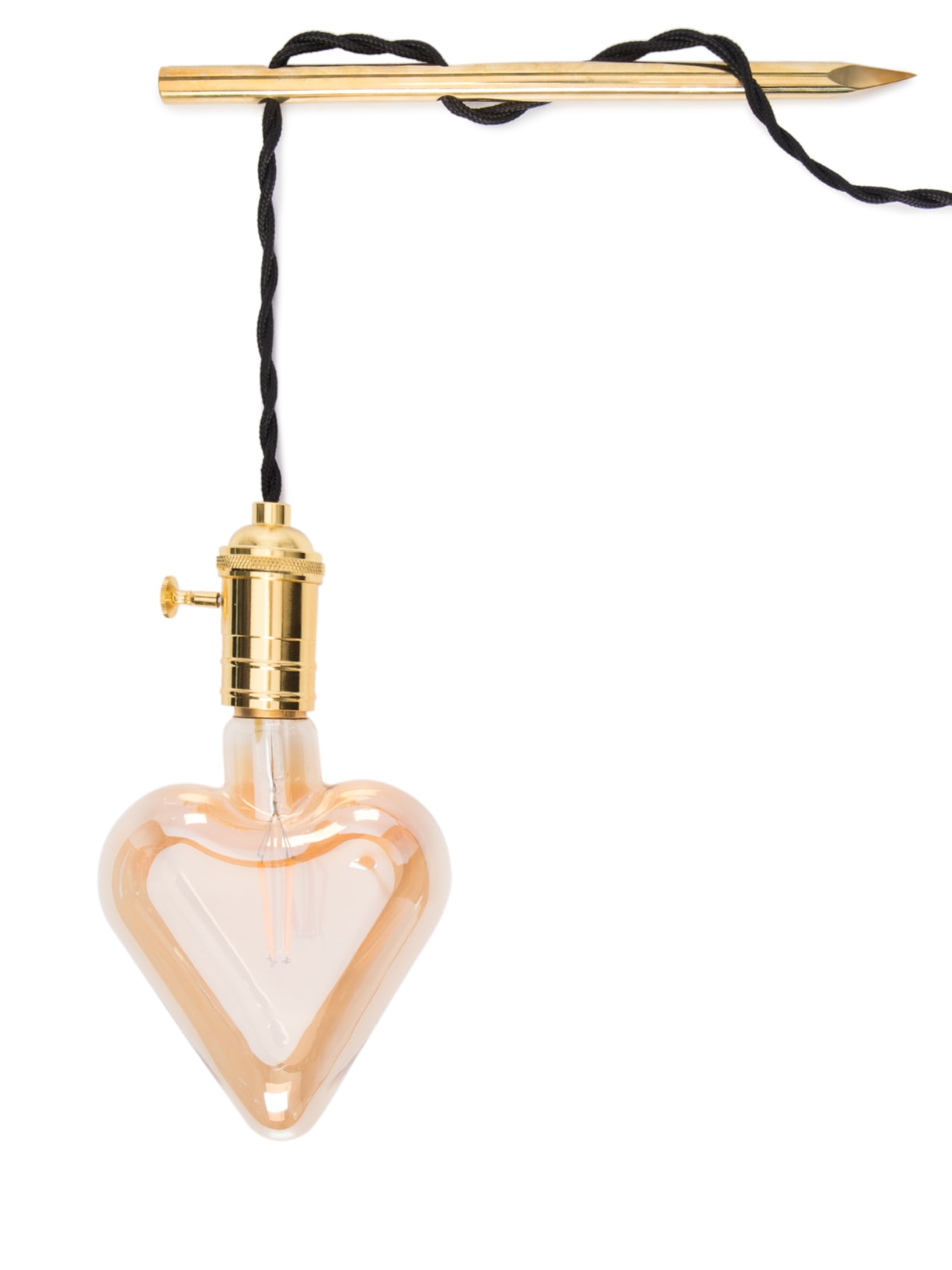 Arandela Meu Coração Gold Fio Preto - Dourado