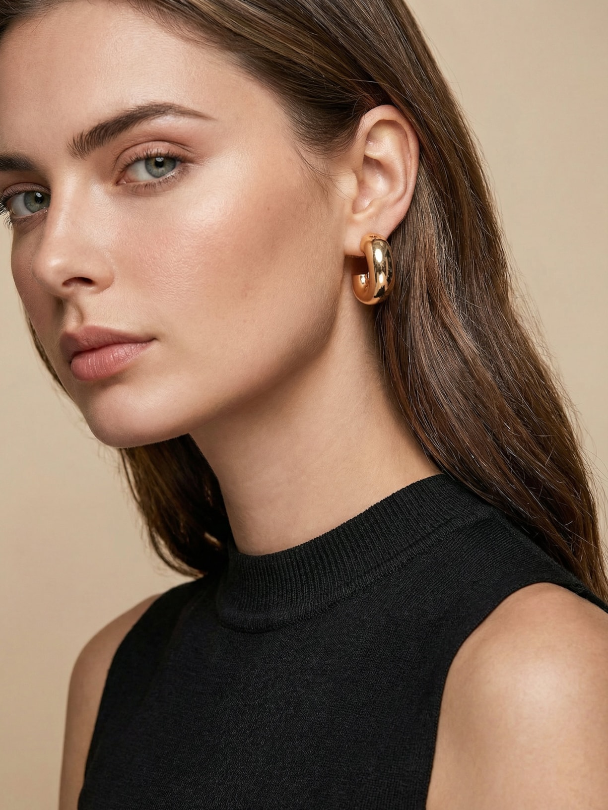 Argola Feminina Dourado Market 33