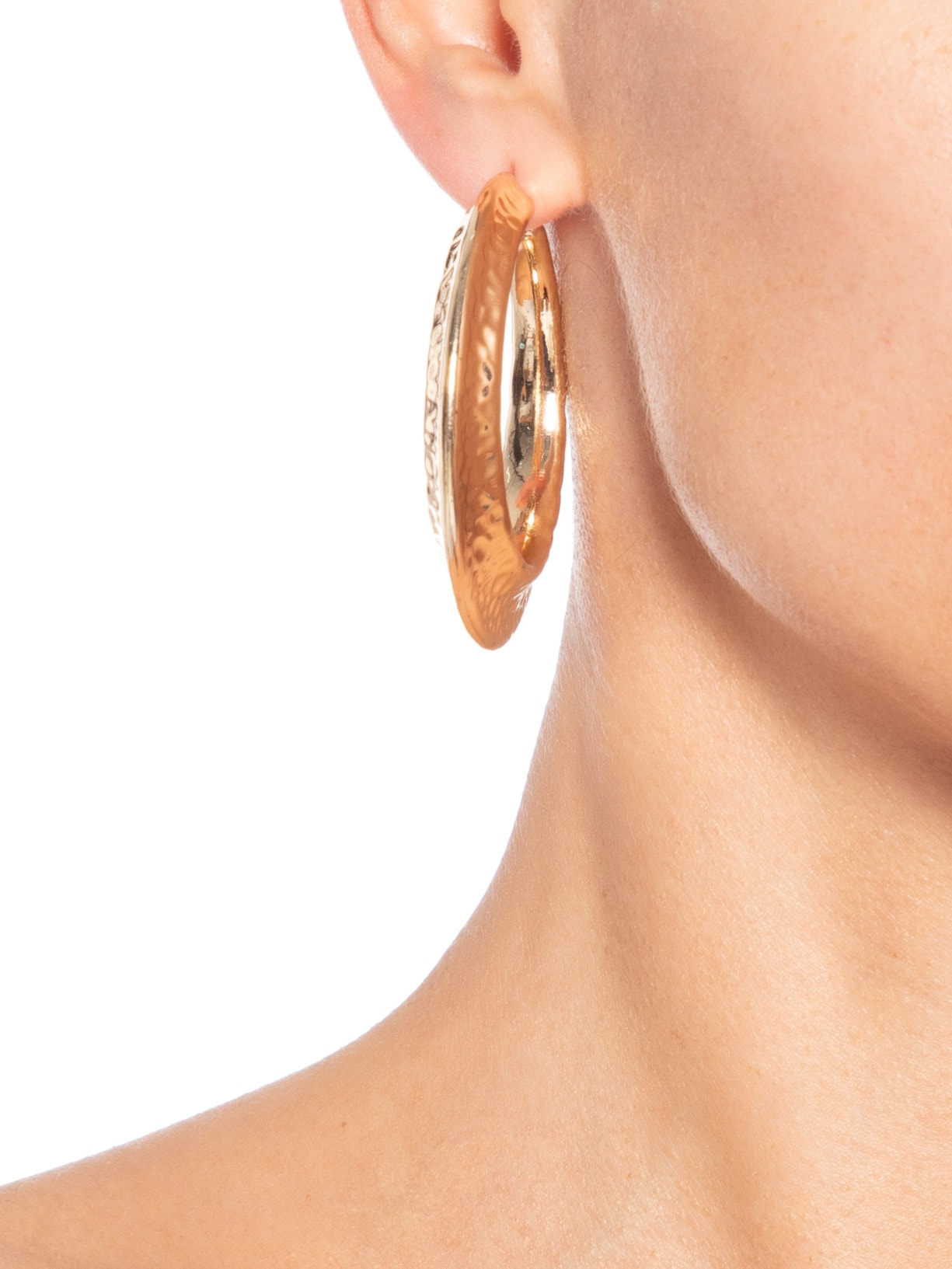 Argola Feminina Texturizada Dourado Market 33