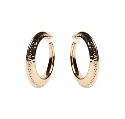 Argola Feminina Texturizada - Dourado