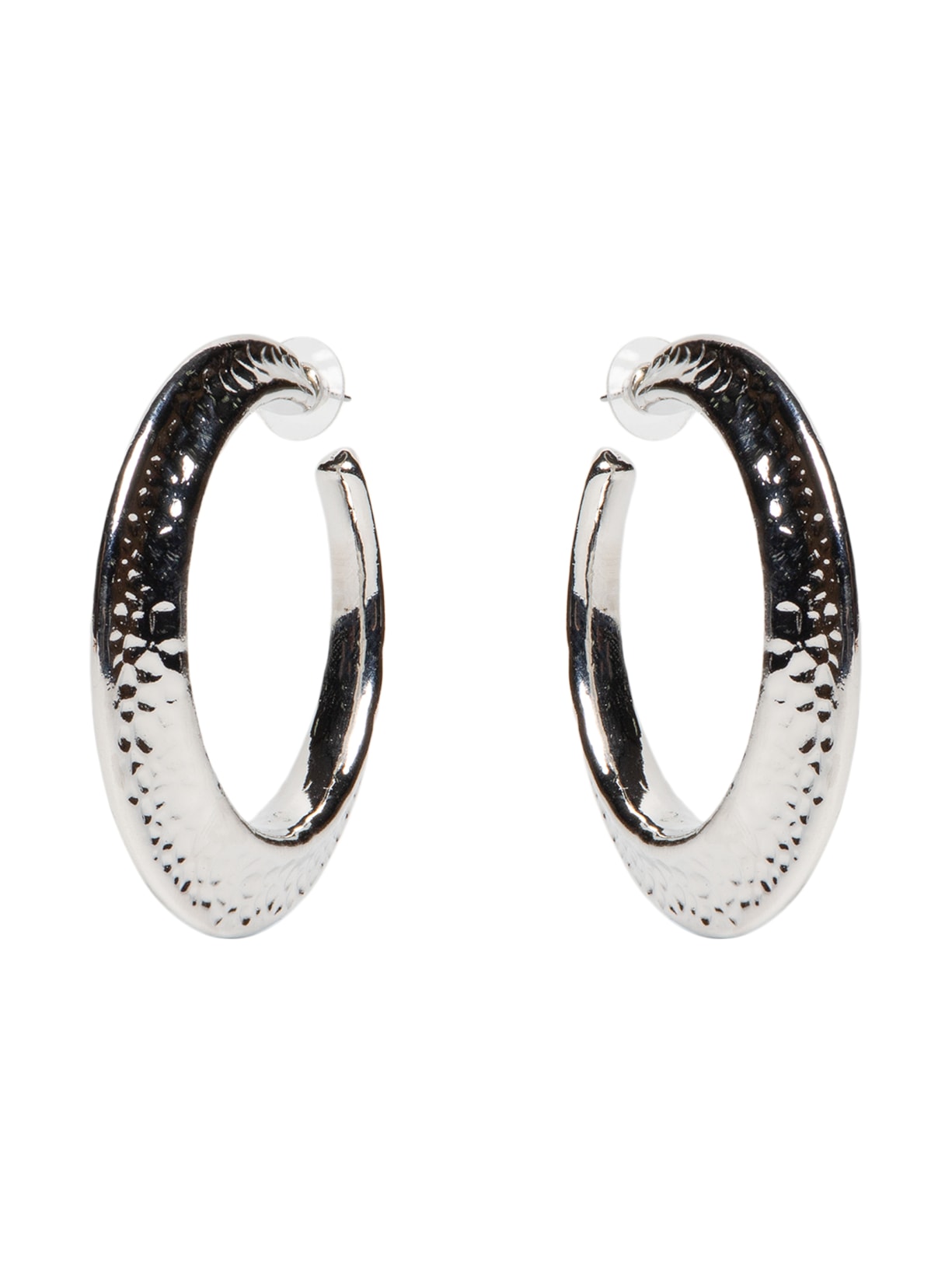 Argola Feminina Texturizada Prateado Market 33