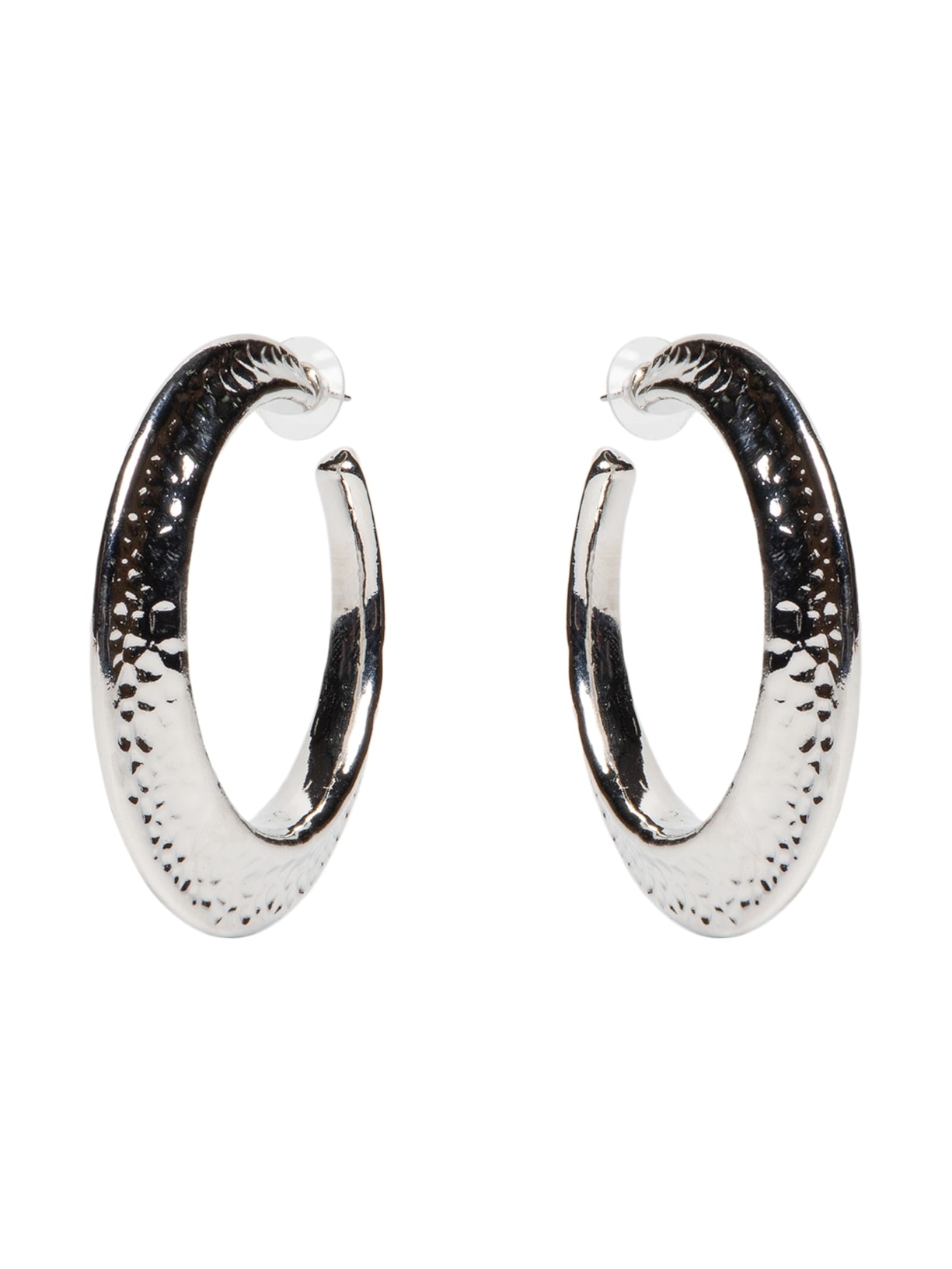 Argola Feminina Texturizada Prateado Market 33