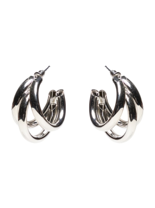 Argola Feminina Tripla - Prateado