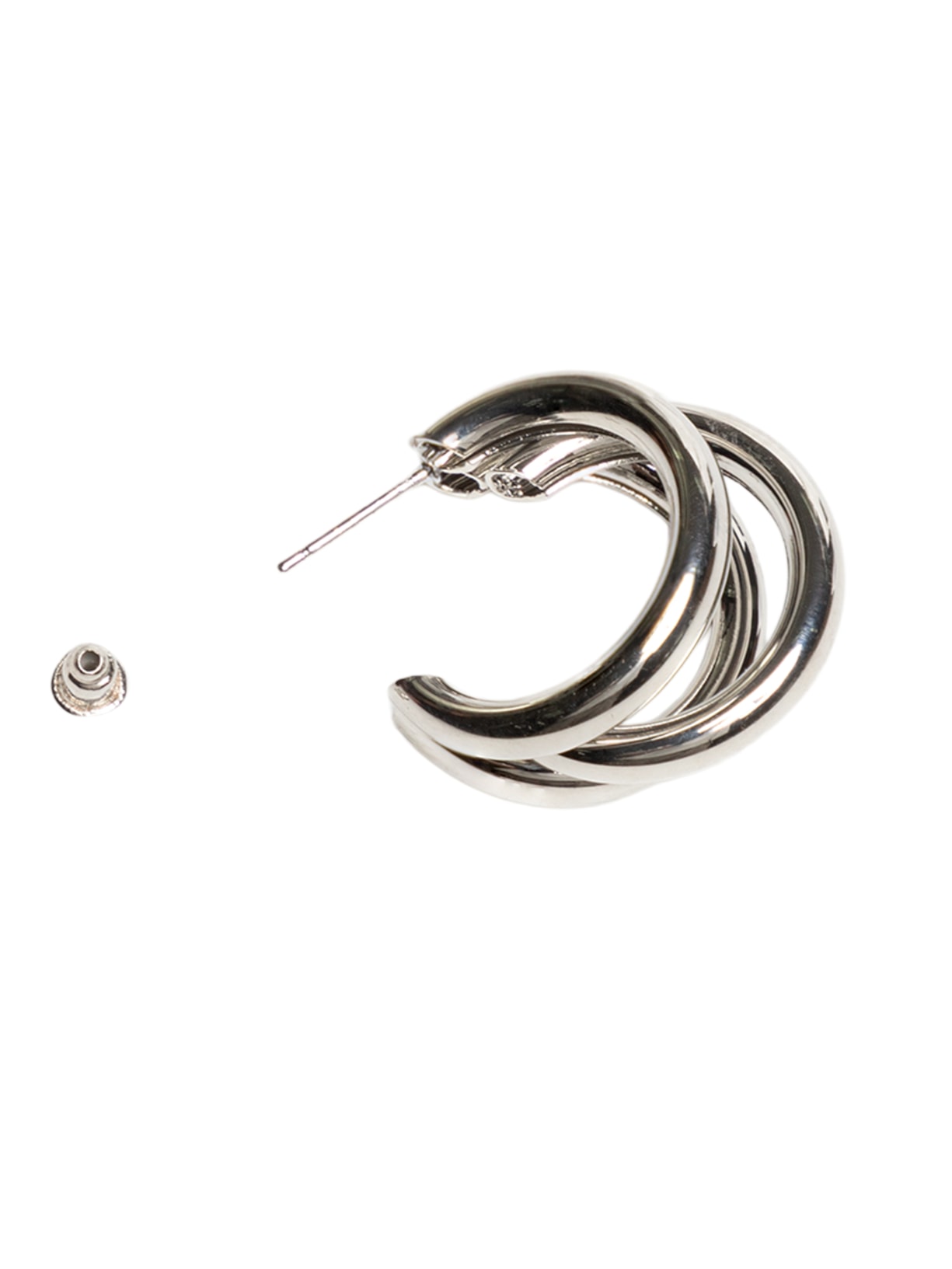 Argola Feminina Tripla Prateado Market 33