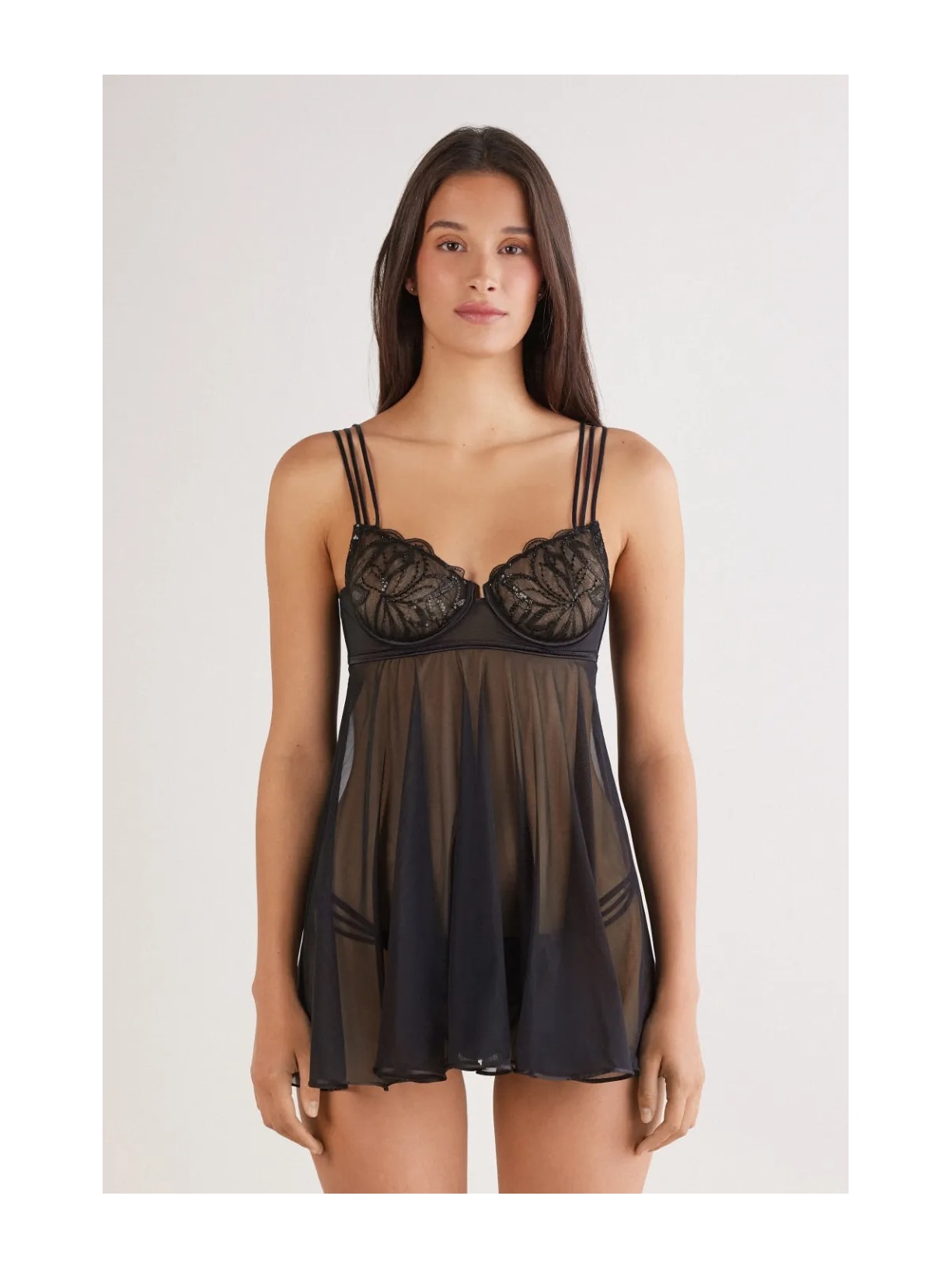 Babydoll Balconette Dark Moon Girl Preto Intimissimi