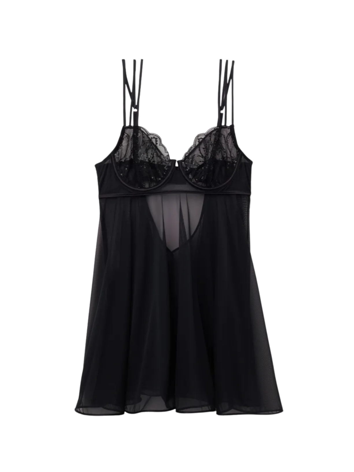 Babydoll Balconette Dark Moon Girl - Preto