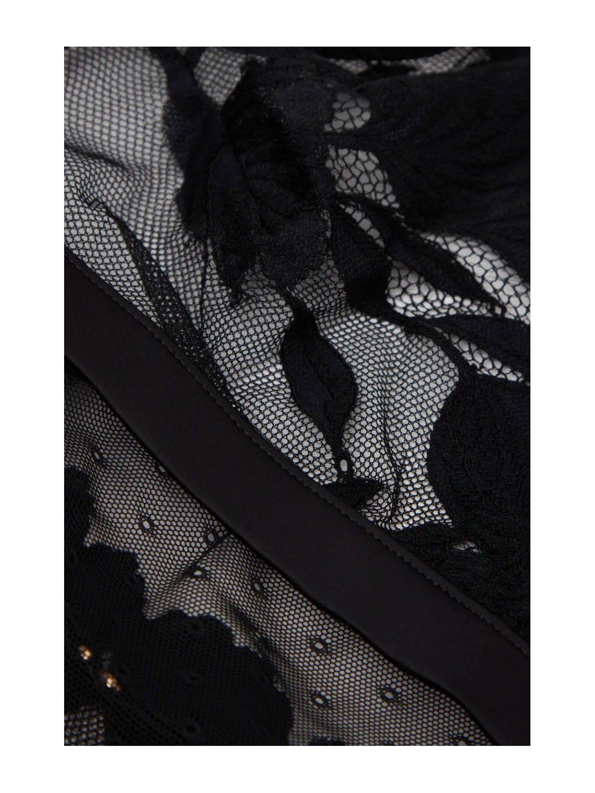 Babydoll Em Renda e Tule All About Flowers Preto Intimissimi