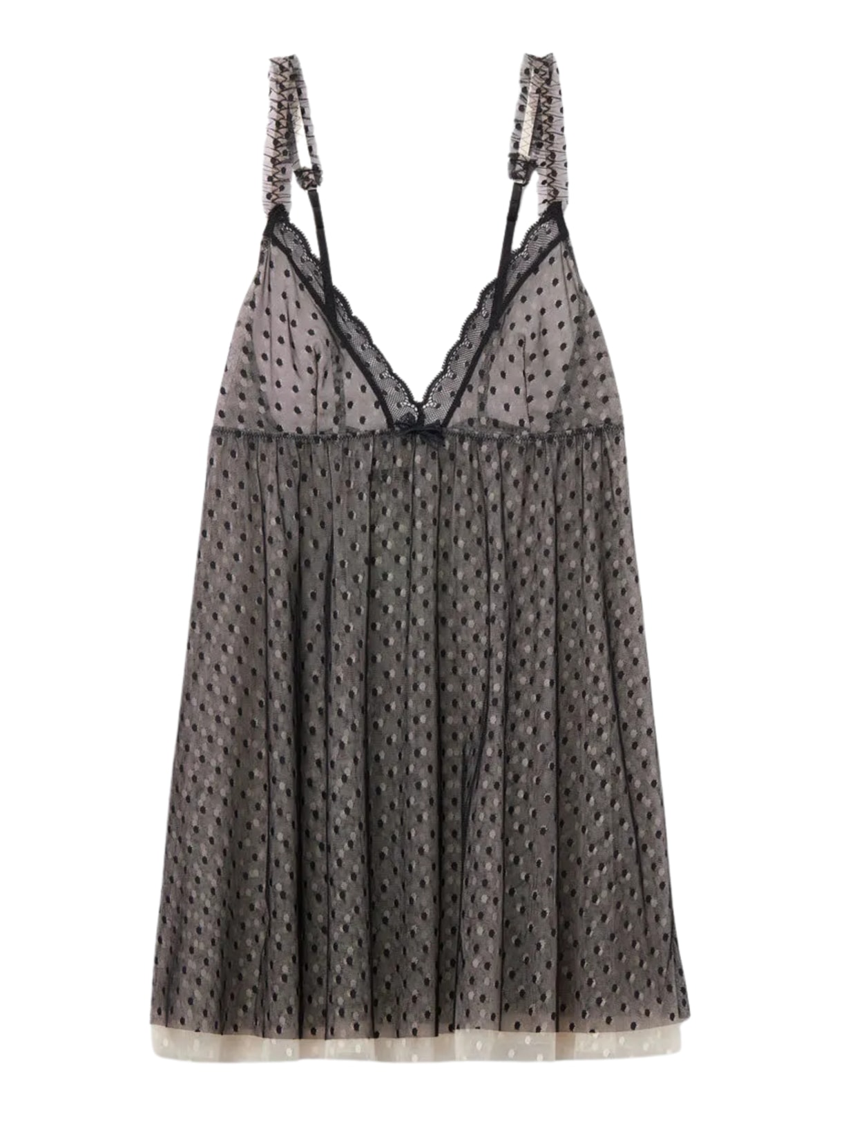 Babydoll Em Tule Cool Elegance - Preto