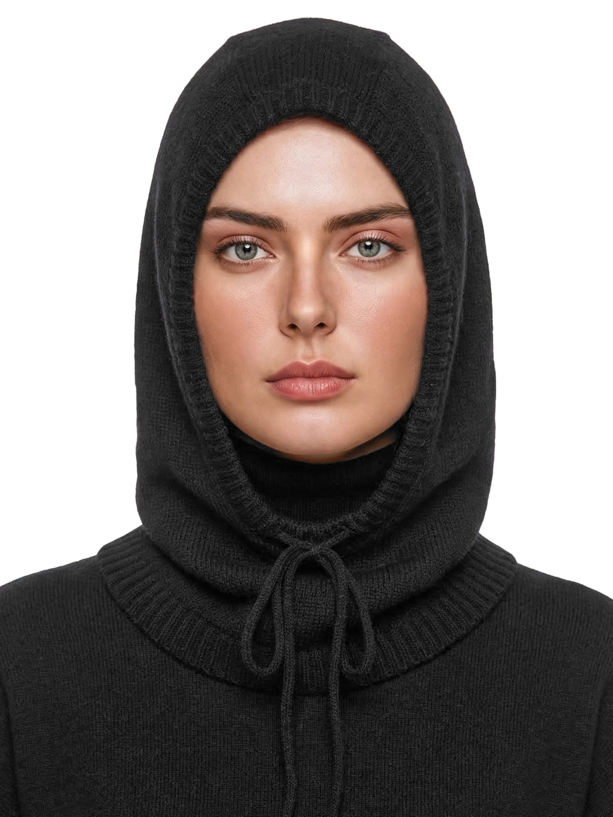Balaclava Feminina Com Blend De Cashmere E Lã Preto '2Essential