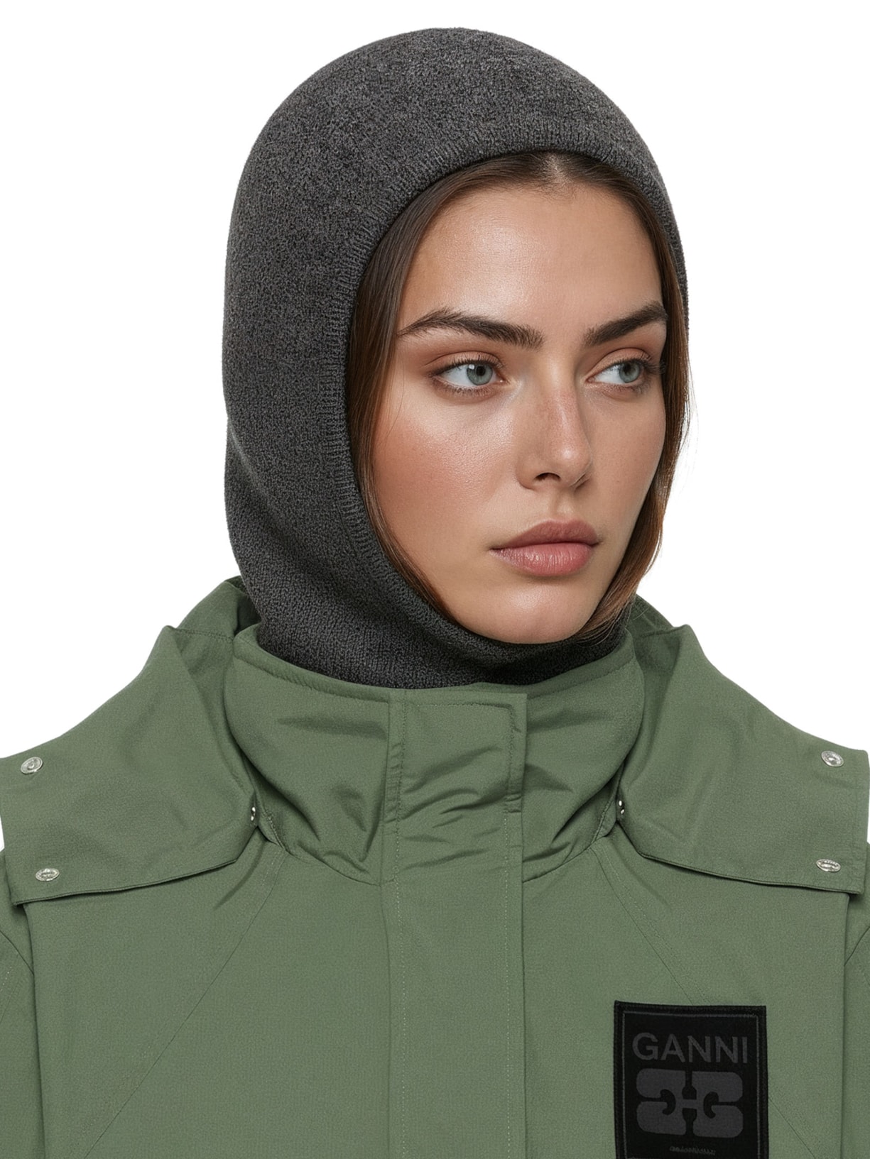 Balaclava Feminina Lã Iaque Mix Preto Ganni