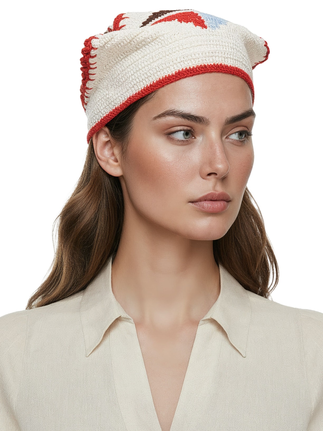 Bandana Feminina Crochê Barco Off White Valônia Véras