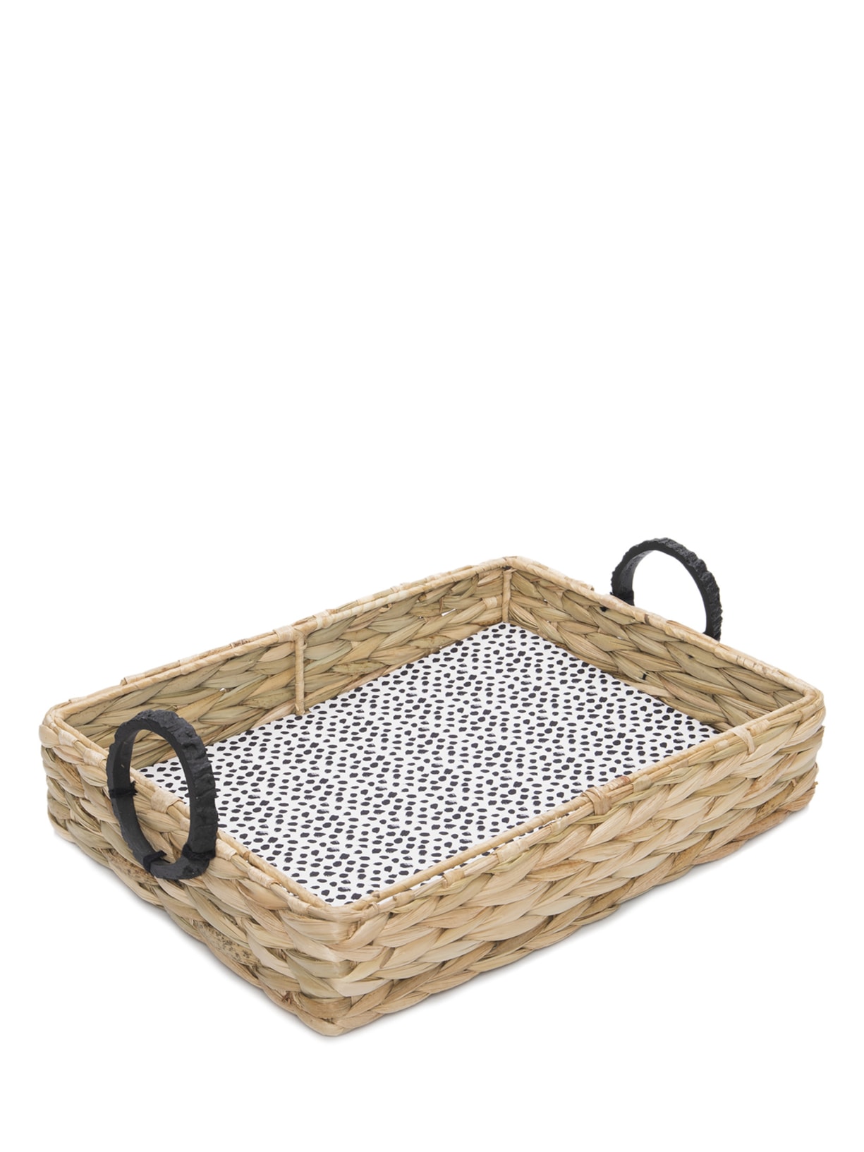 Bandeja Alça Castanha 1 Peça Em Taboa - Bege